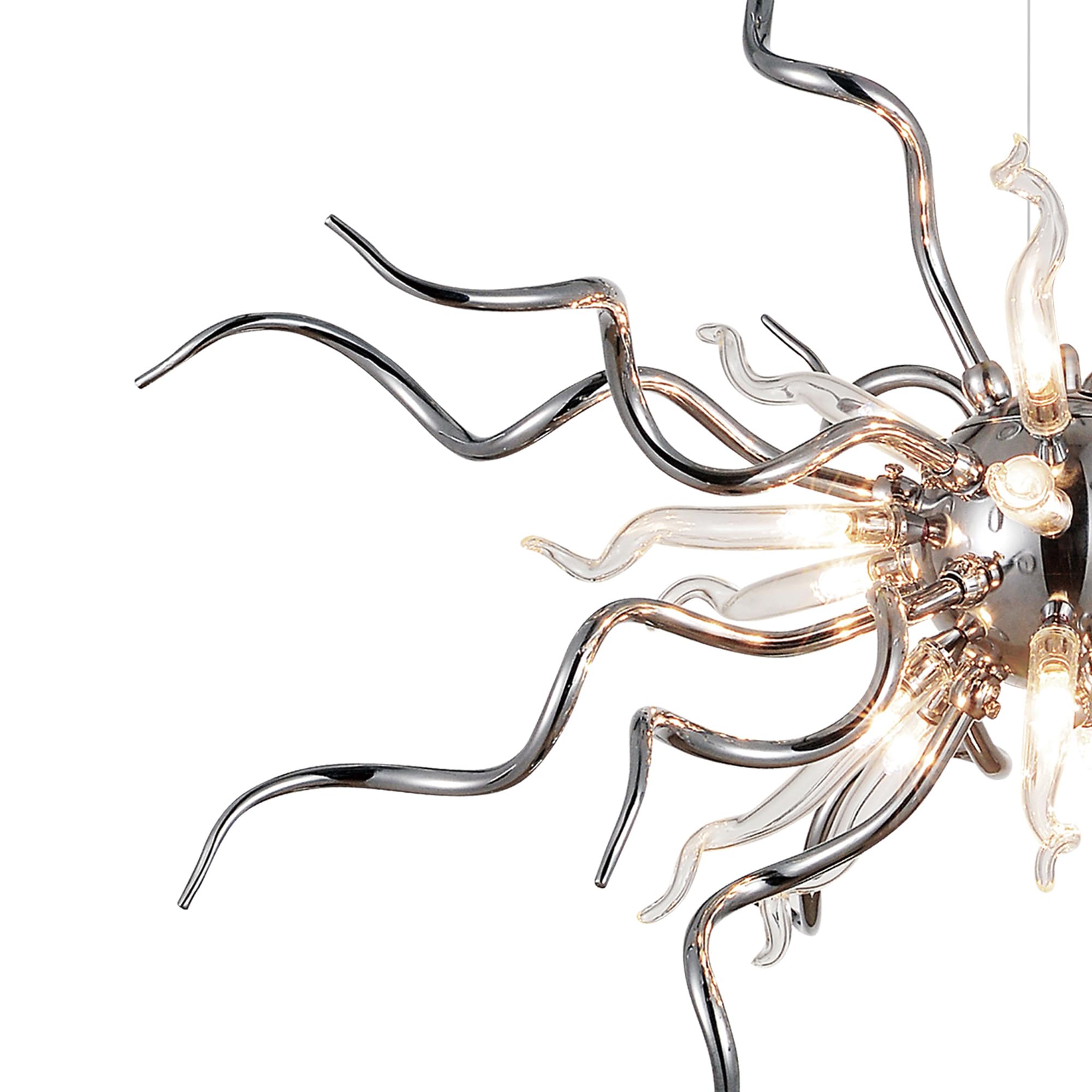 CWI Lighting 15-Light Modern Twist Chandelier with Chrome Finish - Perfect for Dining Room, Living Room, and Bedroom Lighting