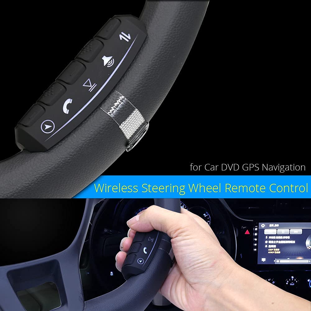 Universal Wireless Steering Wheel Control Buttons for Android GPS Navigation - Car DVD Remote Control for Easy Driving & Entertainment