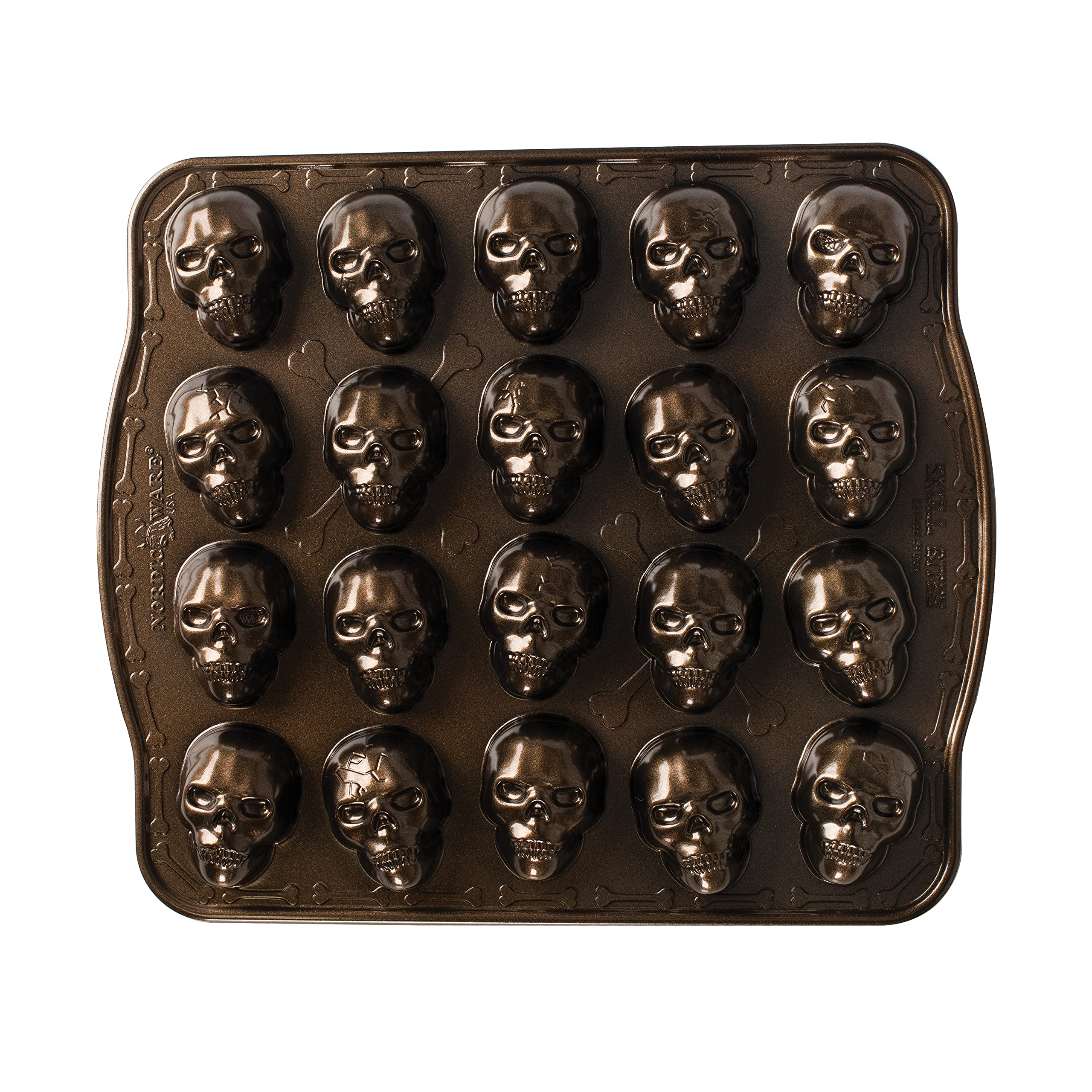 Nordic Ware Haunted Skull Cakelet Pan & Skull Bitelets - Halloween Baking Set for Spooky Cupcakes, Mini Cakes & Party Treats