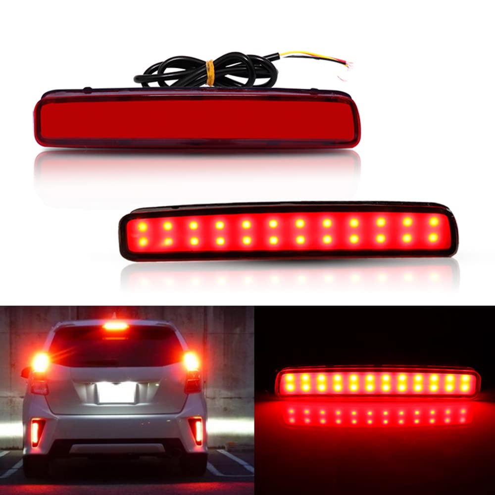 AIVYNA 2Pcs LED Bumper Reflector Lights - Tail Brake Light, Rear Fog Lamps & Turn Signals for Scion Tc 2014-2016 & Toyota Prius V - Enhanced Safety & Style for Night Driving & Bad Weather Conditions