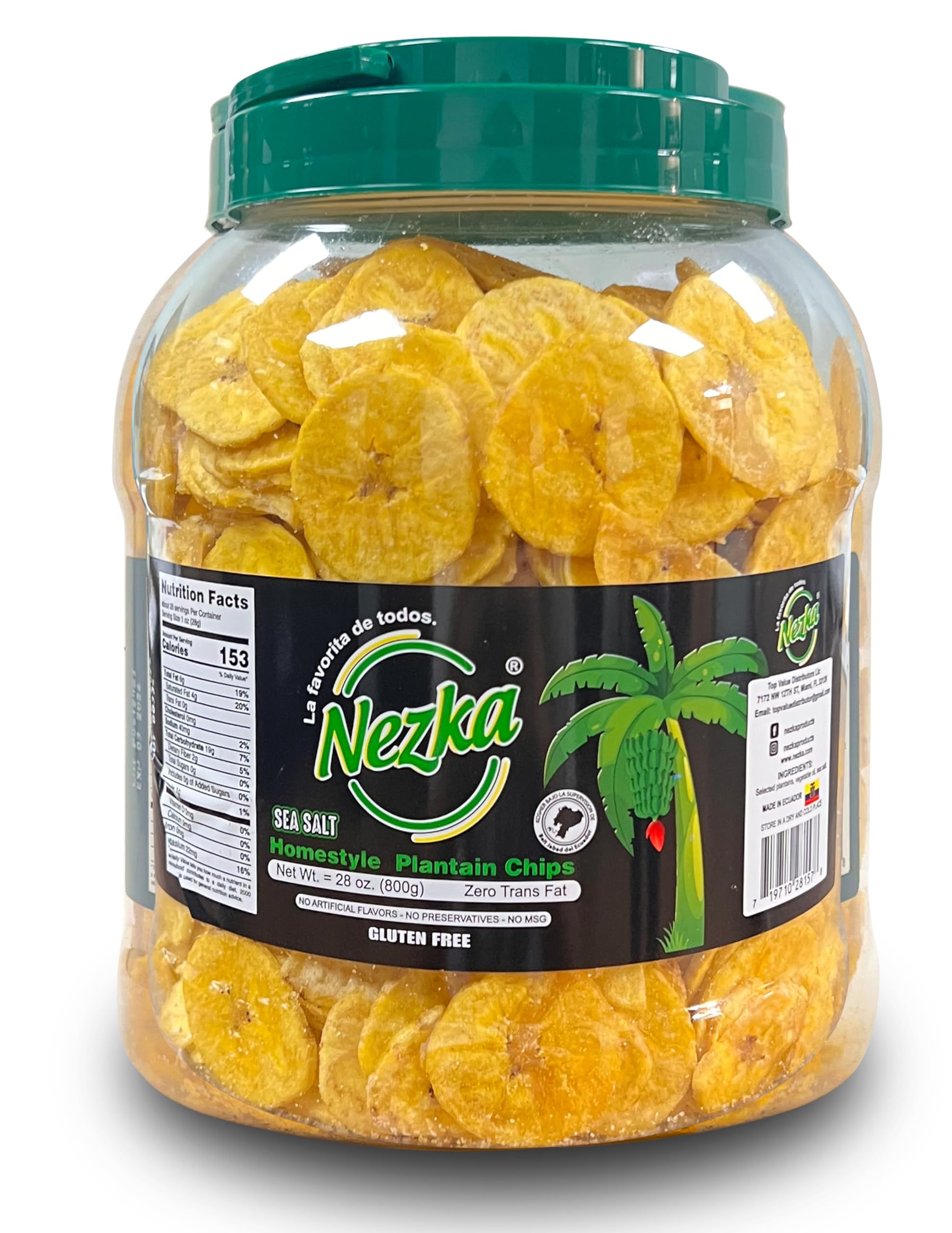 Nezka Lightly Salted Plantain Chips - Gluten Free, Vegan, Non-GMO Healthy Snacks - Crunchy Plantain Slices - 28 Oz Bag - Perfect for Parties, School Lunches & On-the-Go Snacking