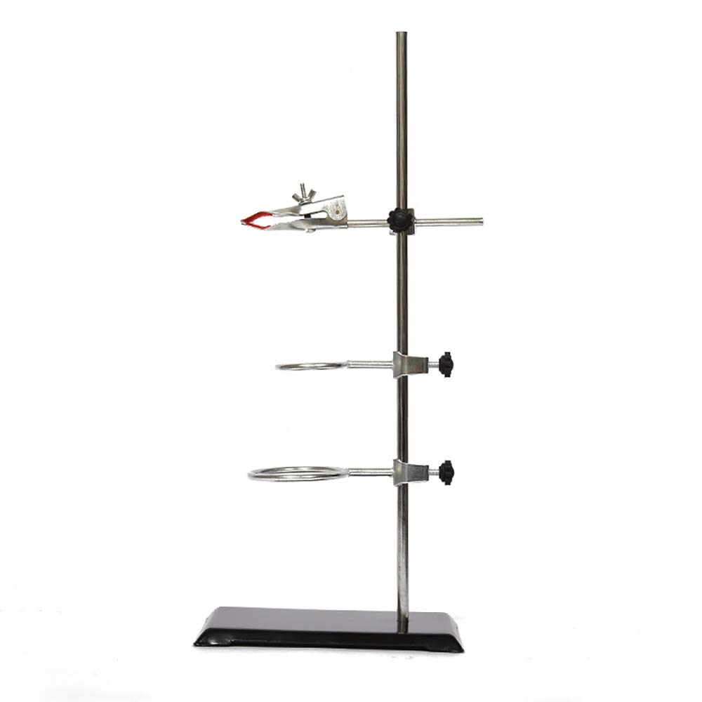 XMWangzi Laboratory Retort Support Stand with Burette Clamp & 2 Flask Ring Clamps - 20