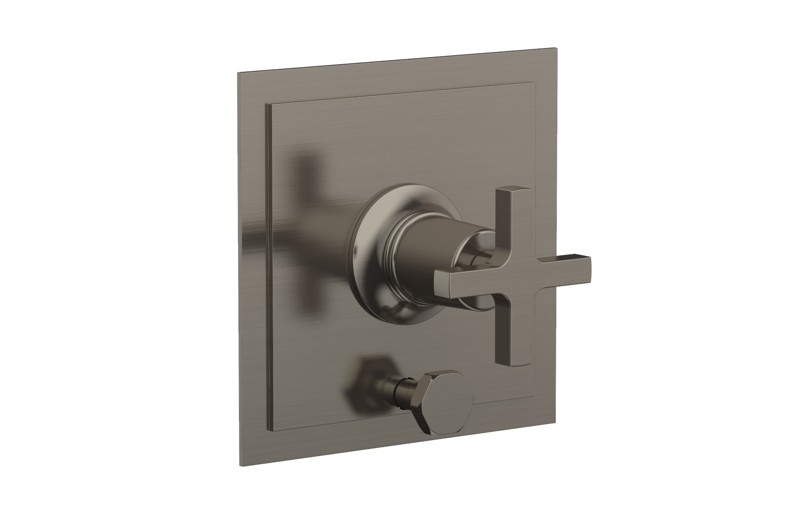 HEX MODERN Pressure Balance Shower Plate with Diverter and Handle Trim Set - Cross Handle 4 101 - Perfect for Bathroom Renovation and Modern Home Upgrade