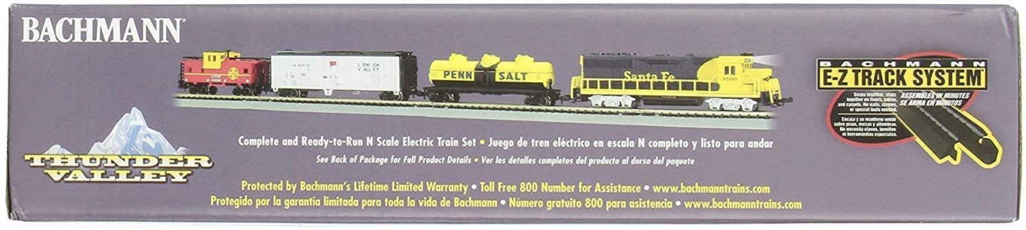 Bachmann Trains Thunder Valley Ready-to-Run Electric N Scale Train Set - Realistic Model Railroad for Home Layouts & Holiday Displays