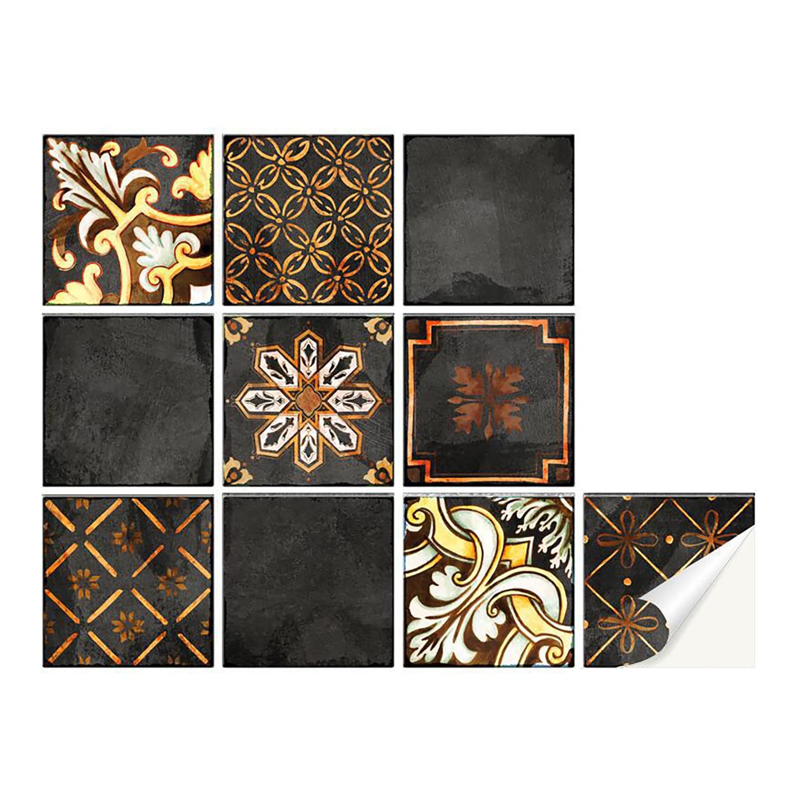 Retro Color Tile Stickers - Self-Adhesive Wall Decor for Kitchen & Bathroom