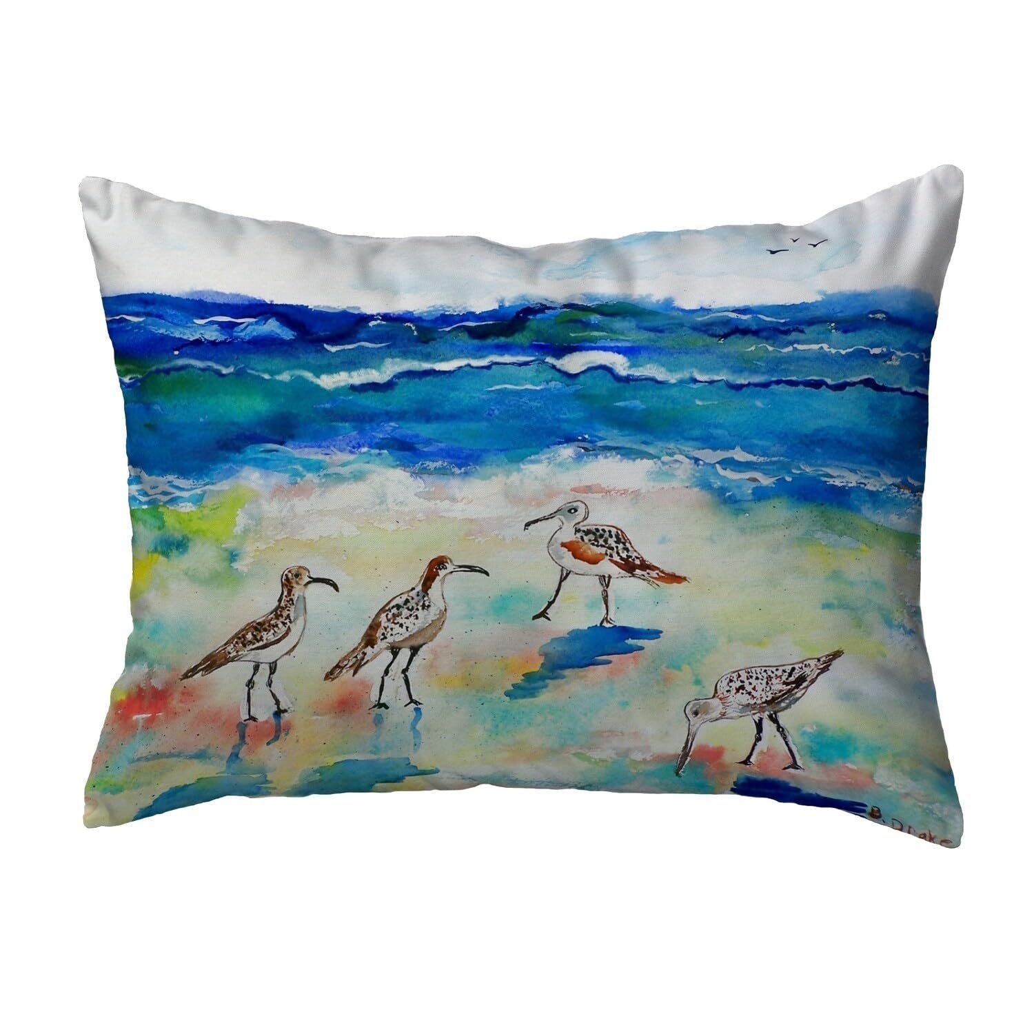 Betsy Drake KS369 Decorative Throw Pillow 11x14 Inches - Soft Multi-Color Cushion for Sofa, Bed, Living Room & Home Decor
