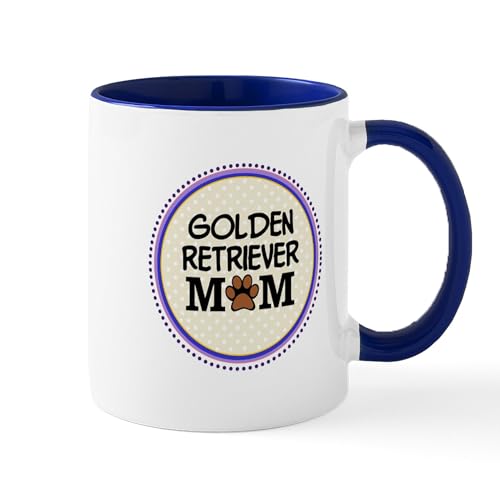 White/Navy Inside - Golden Retriever Dog Mom Mugs