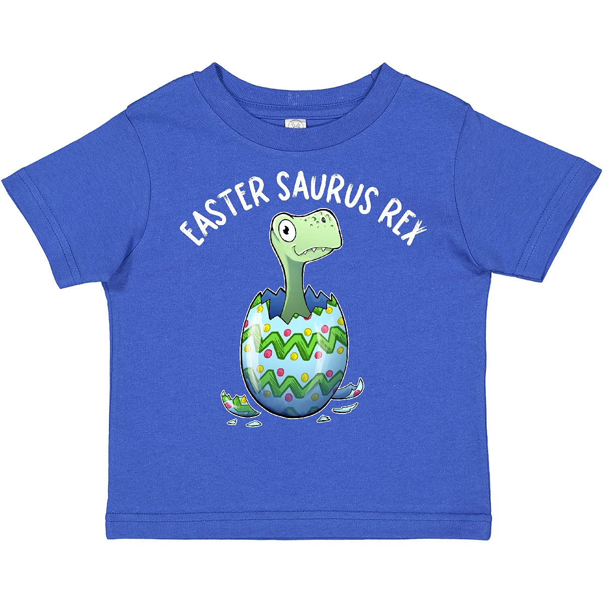 Inktastic Easter Saurus Rex Dinosaur Hatching Easter Egg Toddler T-Shirt - Cute Dino Themed Shirt for Boys & Girls - Perfect for Easter Celebrations, Egg Hunts & Spring Outfits
