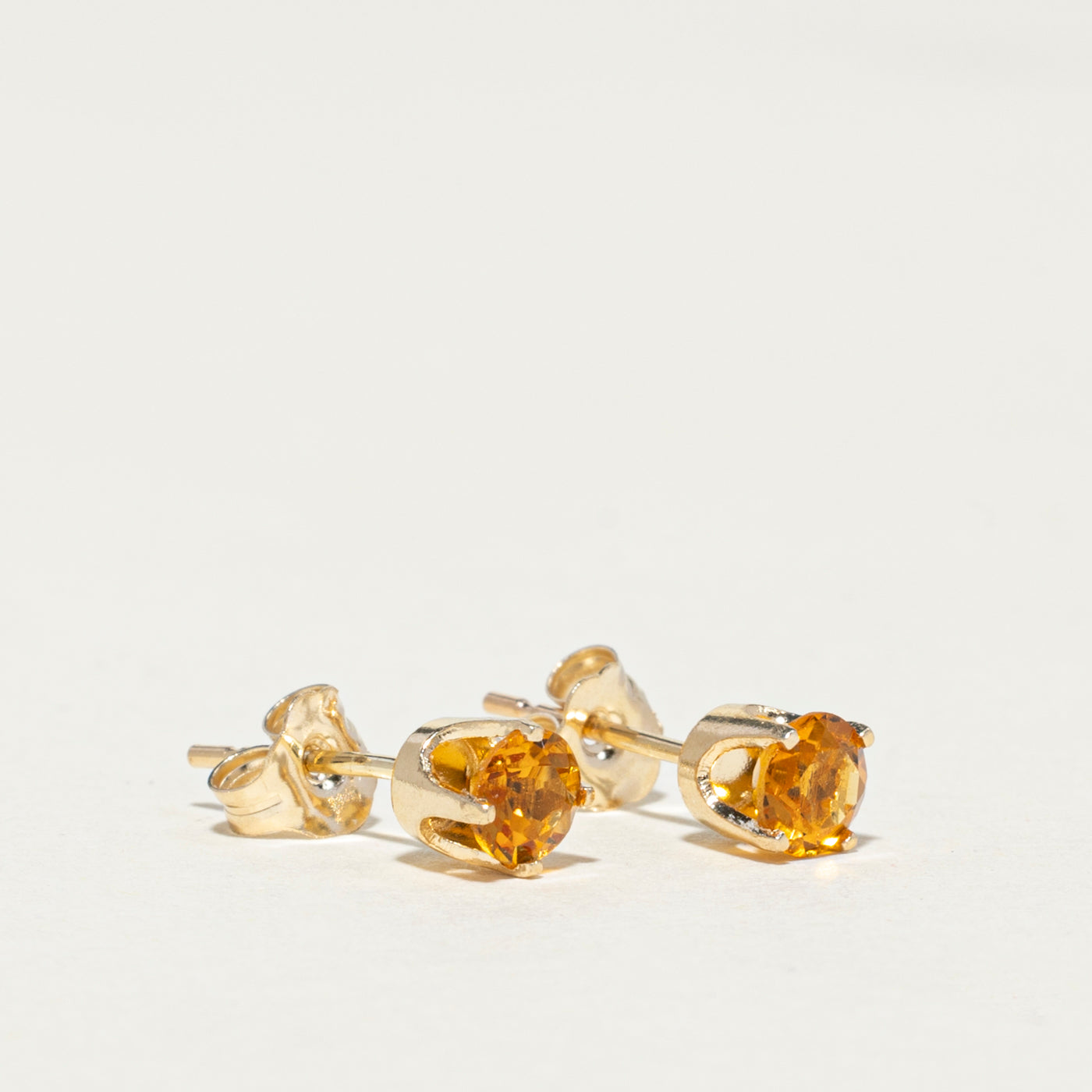 14K Gold Citrine Stud Earrings - 0.48ctw Natural Gemstone Jewelry for Women - Perfect for Everyday Wear, Gift Giving & Special Occasions
