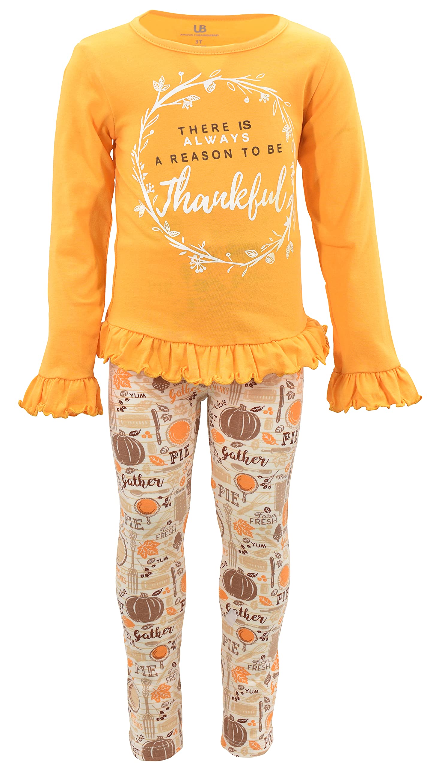 Girls 2-Piece Leggings Outfit with Ruffle Waist - Toddler Clothes Set for Playtime