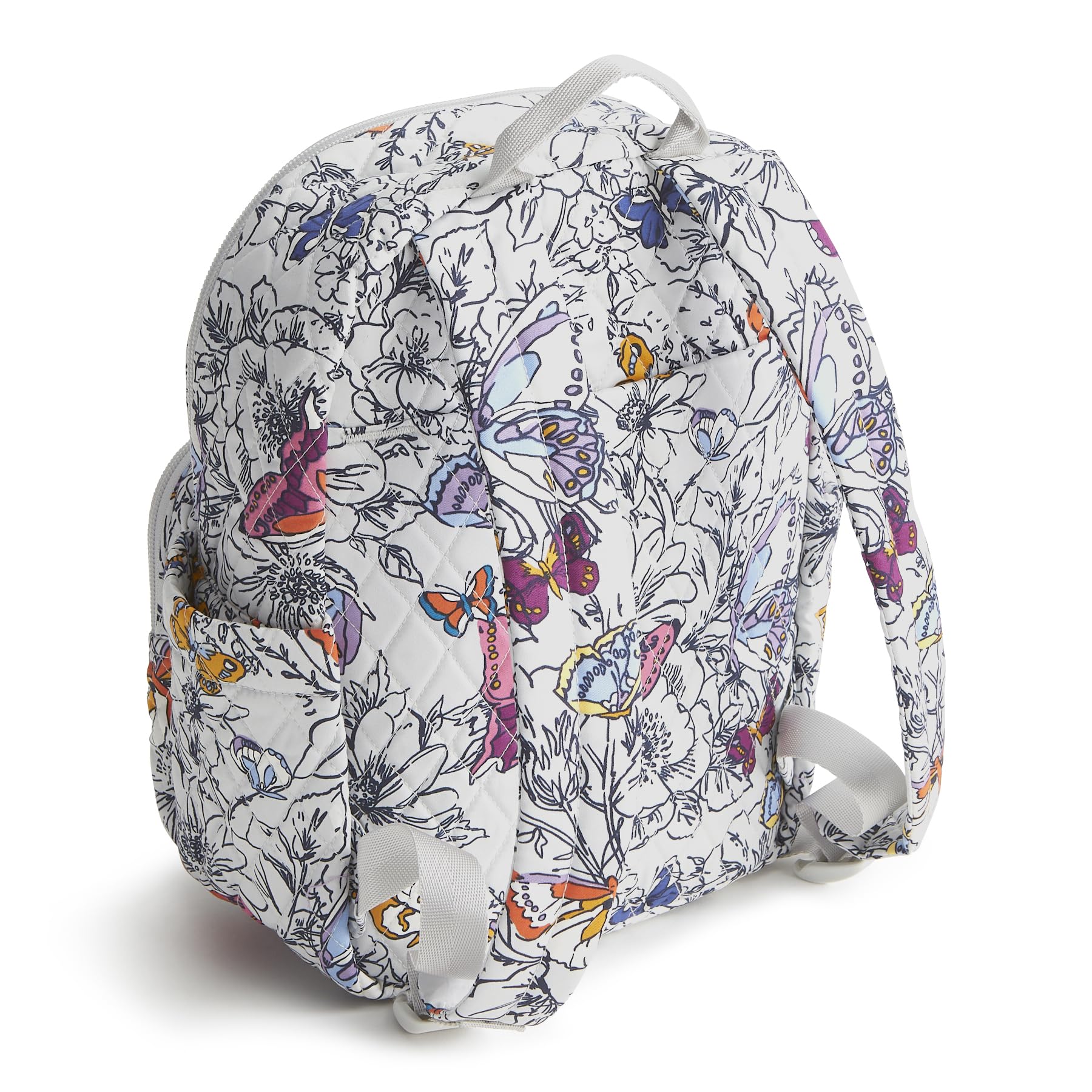 Vera Bradley Women's Small Cotton Banbury Backpack - Premium Quality, Wing + Bloom Floral Design, Lightweight & Durable for School, Work, Travel & Daily Use