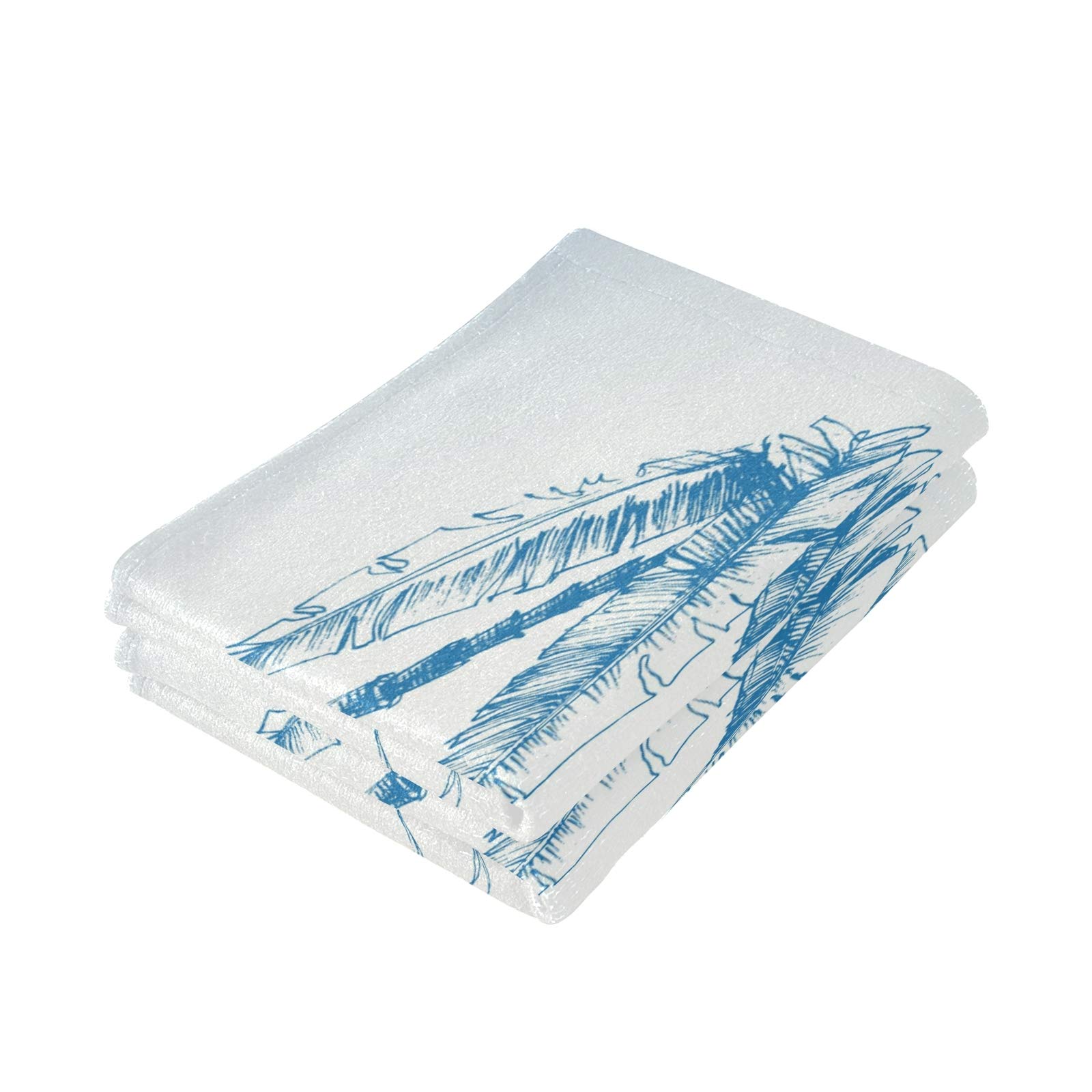 Premium 2-Piece Surfboard Palm Tree Hand Towels - Soft Absorbent Bath, Gym & Spa Towels (28.3