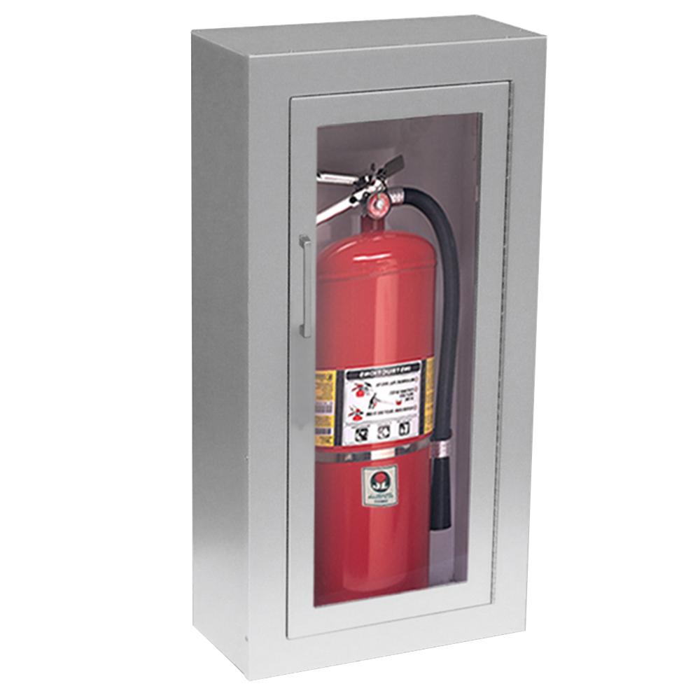 JL Industries 1023F10 Full Glass Fire Extinguisher Cabinet with Pull Handle - Wall Mounted for Schools, Offices & Commercial Buildings - Safety Equipment for Emergency Preparedness
