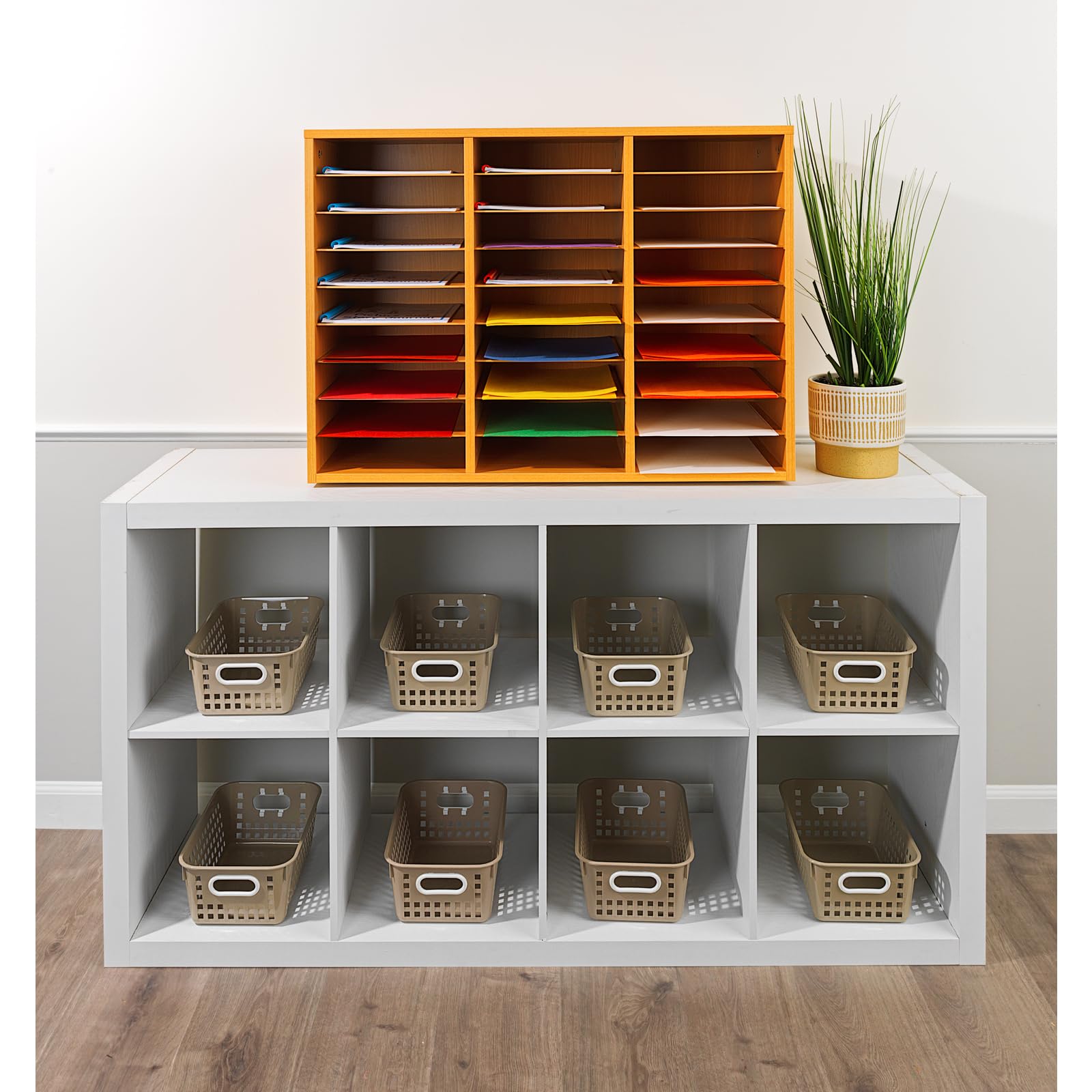 Really Good Stuff Classroom Oak Mail Center - 27 Slots, 32