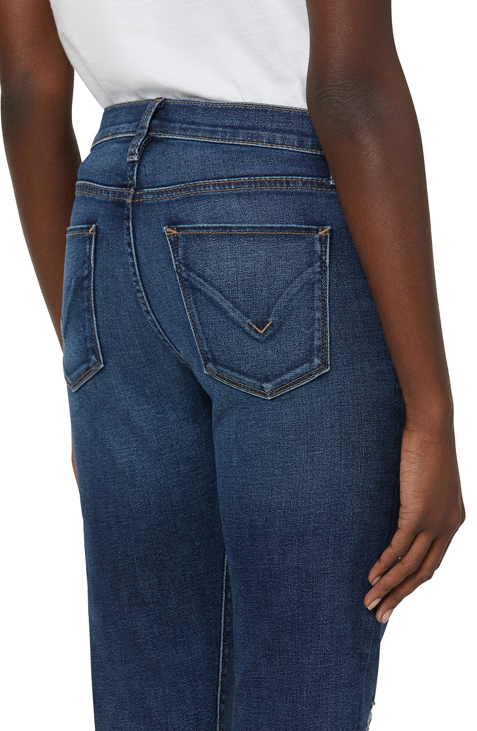 HUDSON Women's Nico Mid-Rise Straight Leg Crop Jean - Comfortable Stretch Denim Pants for Casual Wear, Work & Weekend Outfits