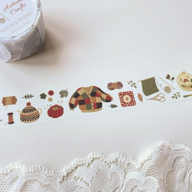 Autumn Washi Tape for Scrapbooking, DIY Crafts, Journaling & Fall Decor - Decorative Paper Tape for Seasonal Projects
