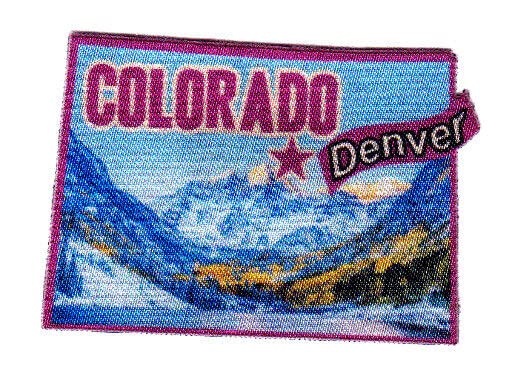 Denver Colorado State Shape Iron-On Patch with Capitol City Design - Perfect for Jackets, Backpacks, and DIY Crafts