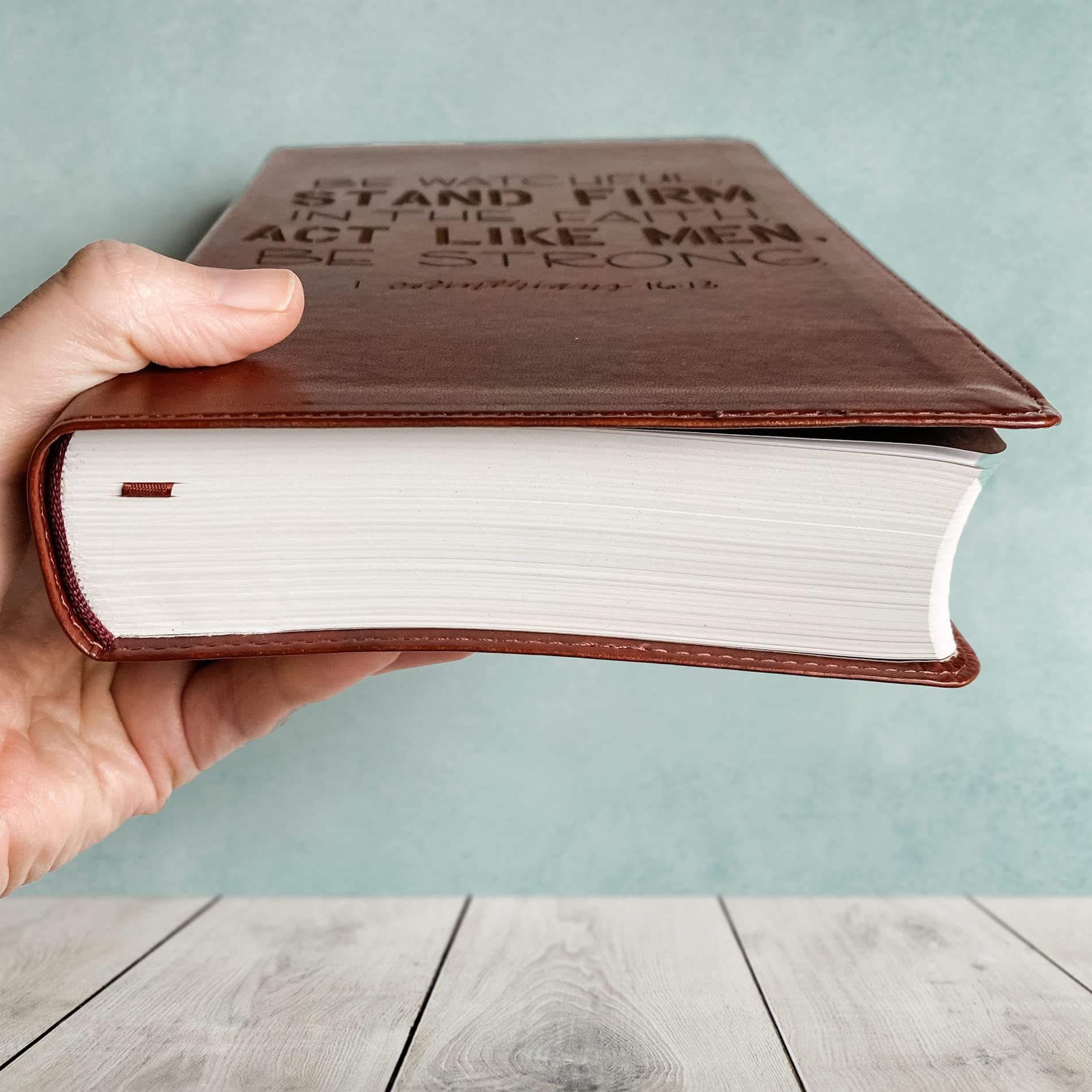 Hand Lettered & Laser Engraved ESV Student Study Bible - Brown Leather Personalized Gift with Custom Name Engraving | Perfect for Graduation, Baptism & Spiritual Growth