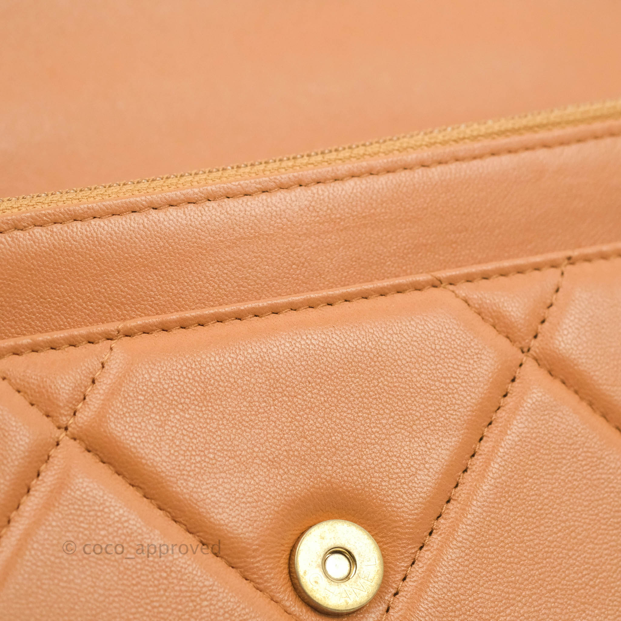 Chanel 19 Wallet on Chain WOC Dark Beige Caramel Lambskin Mixed Hardware 21K - Luxury Crossbody Bag for Women, Perfect for Evening Out & Special Occasions