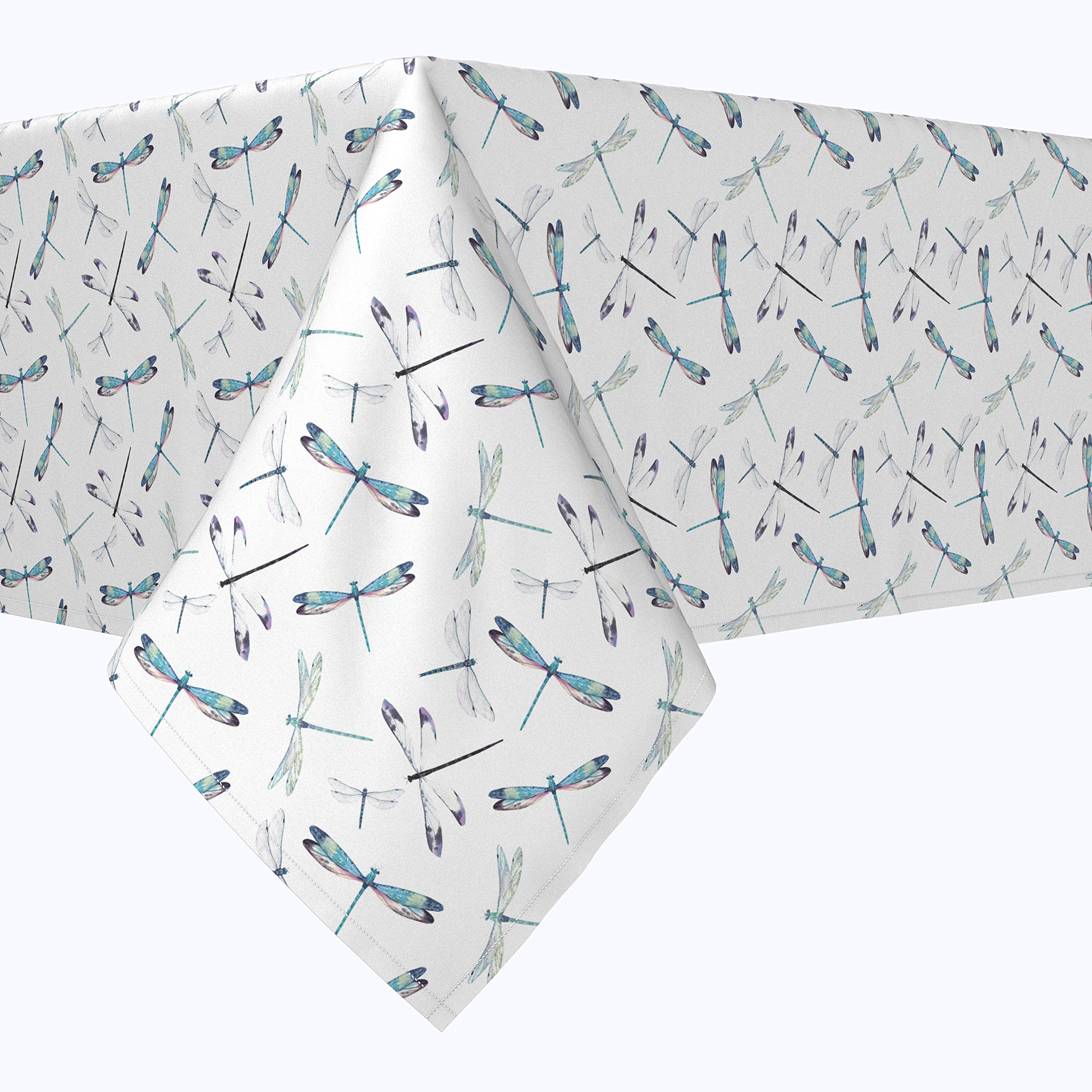 Machine Washable 100% Milliken Polyester Tablecloths, Table Runners & Napkins - Dragonfly Pattern (70