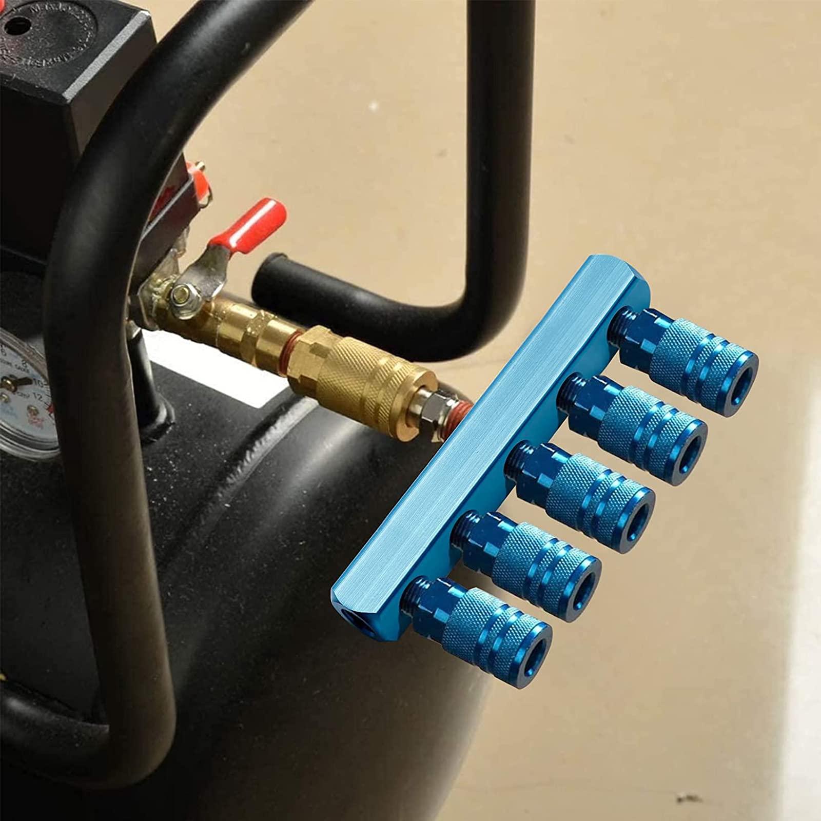 3 Way 6 Port Aluminum Manifold Block Splitter - 1/4
