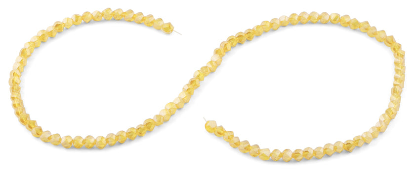 4mm Yellow Twist Round Faceted Crystal Beads for Jewelry Making - DIY Necklace, Bracelet & Earrings Craft Supplies - Perfect for Beading, Scrapbooking & Home Decor Projects