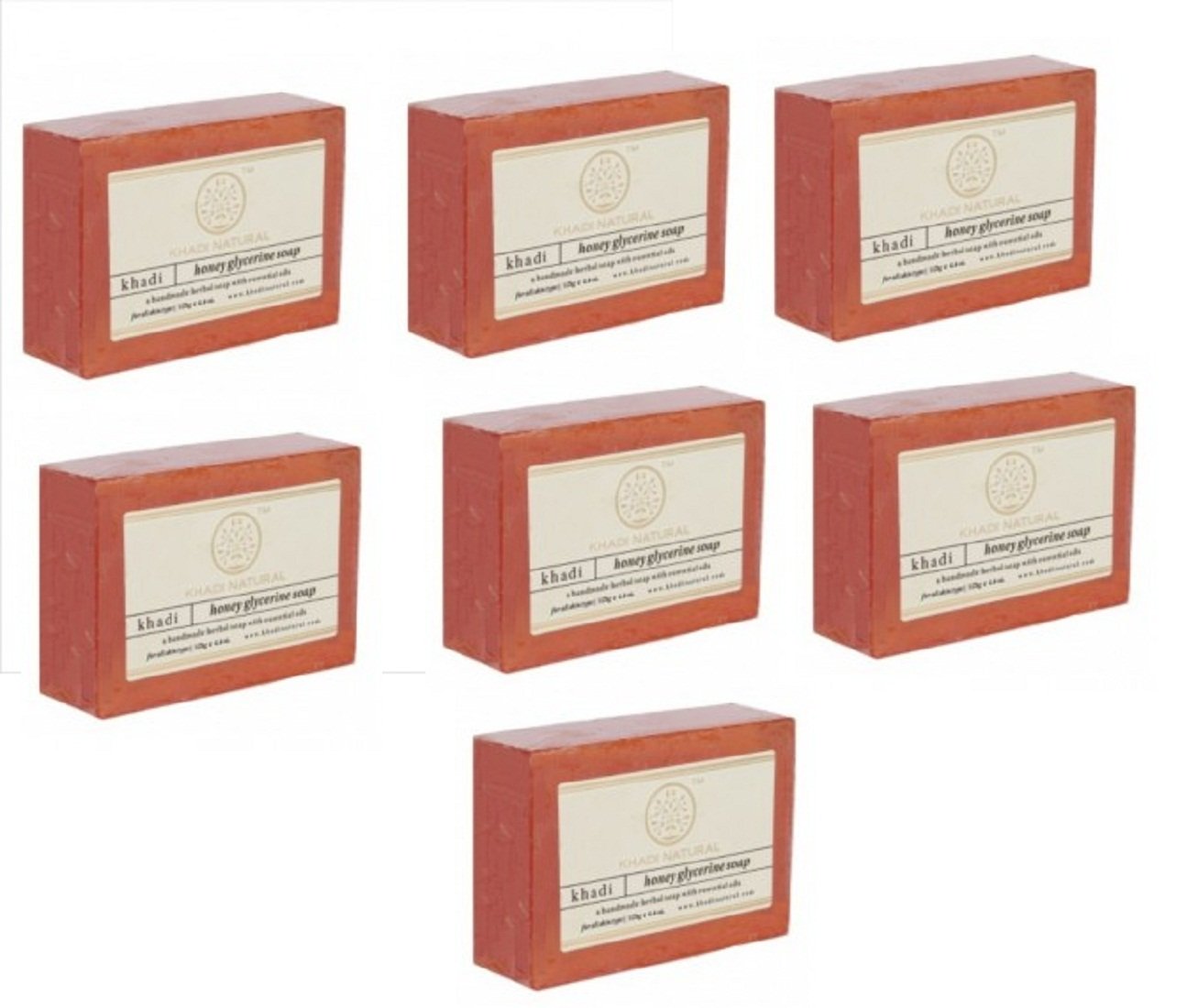 Khadi Natural Glycerin Soap Set of 7 Bars - Organic, Vegan & Handmade for Sensitive Skin - Perfect for Daily Cleansing, Gift Sets & Spa Days