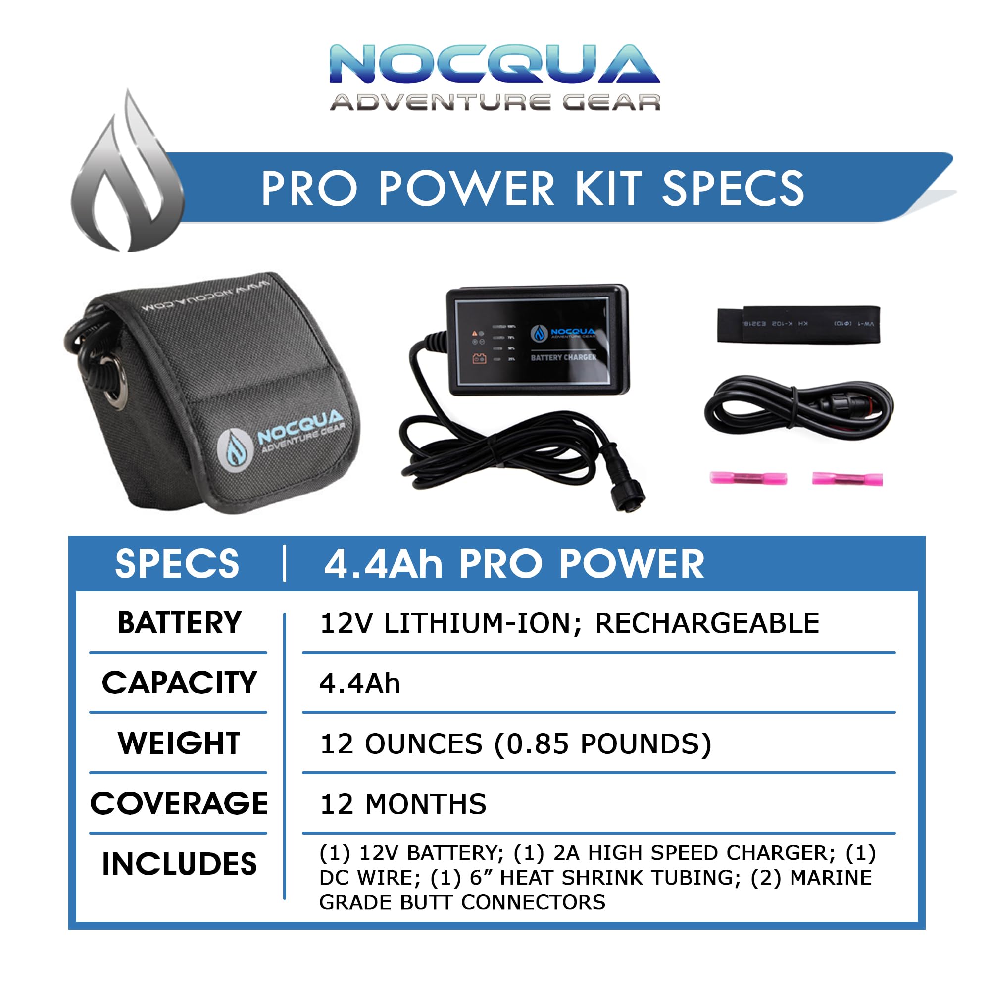 Waterproof 12V Rechargeable Battery & Charger Kit for GPS, Fish Finders, Depth Sounders - Power Your Marine Electronics On The Go - Perfect for Boating, Fishing & Outdoor Adventures
