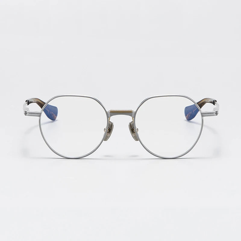 Unisex Black Titanium Round Full Rim Eyeglasses X150 - Lightweight & Durable for Work, Reading & Fashion