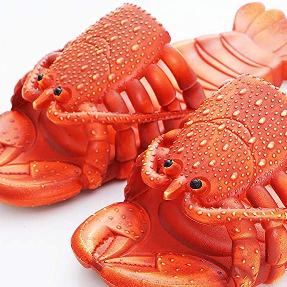Funny Lobster Slippers for Women Men Kids - Soft Summer Animal Flip Flops - Cute Beach Shower Sandals - Waterproof Casual Slides for Pool, Beach, Home & Outdoor Use