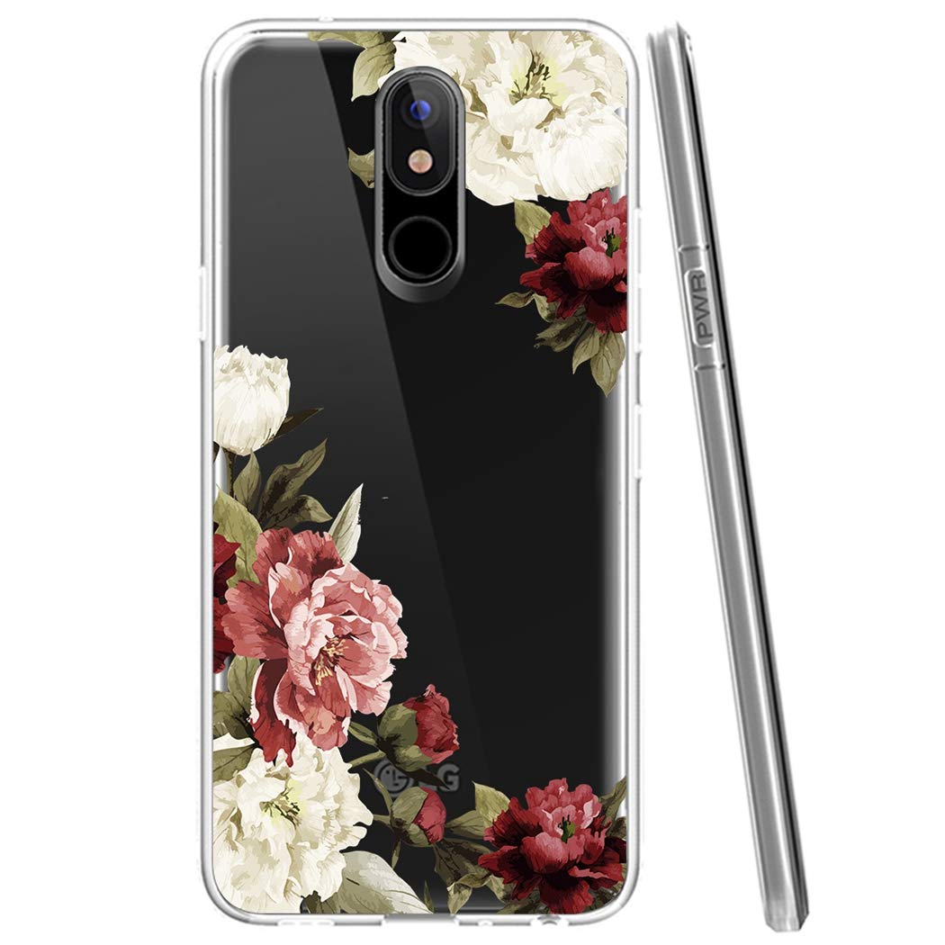 Cute Clear Slim Flower Pattern Soft TPU Protective Phone Case for LG Stylo 4/Plus & Q Stylus - Shockproof Flexible Cover for Women & Girls (Blossom Design) - Perfect for Daily Use, Work & School