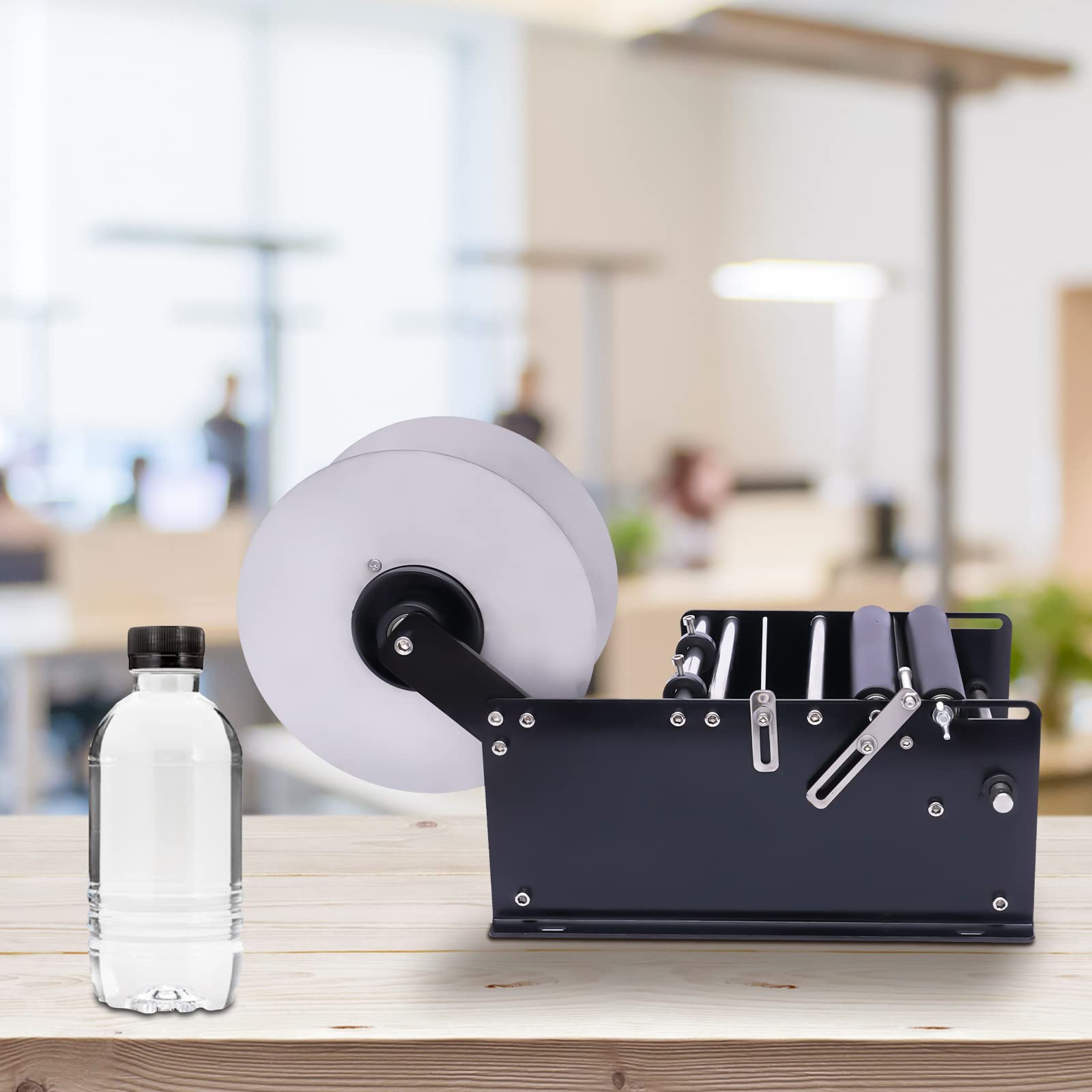 MT-30 Manual Labeling Machine for Round Bottles - 30 Labels/Minute Sticker Applicator - Perfect for Cosmetics, Essential Oils & Small Bottle Labeling