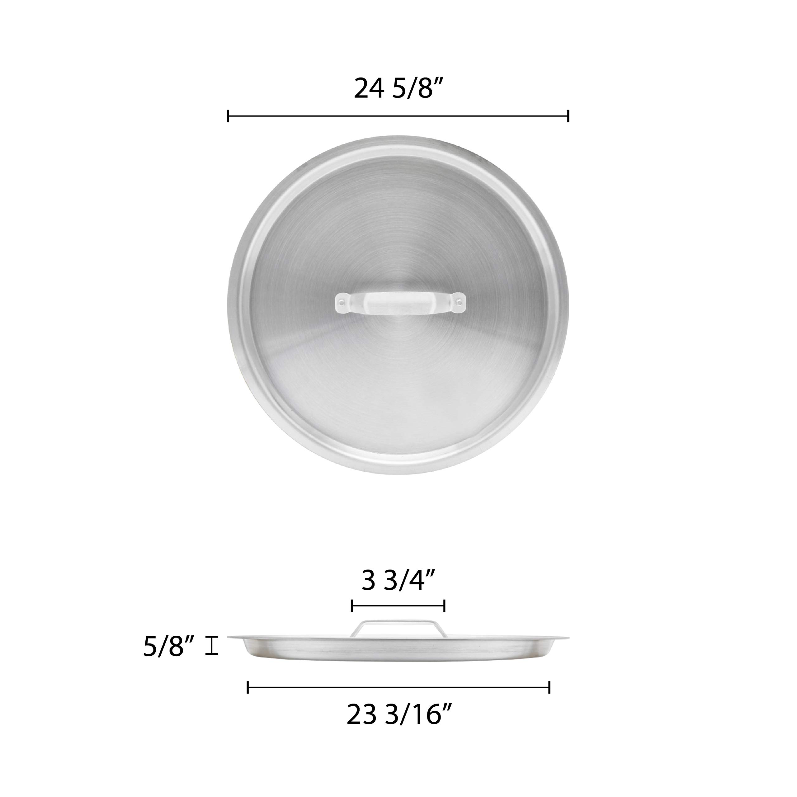 Thunder Group 200 Quart Stainless Steel Stock Pot Lid - Silver, Heavy Duty Commercial Kitchen Lid for Soup, Stew, and Cooking - Perfect for Restaurants, Catering, and Home Chefs