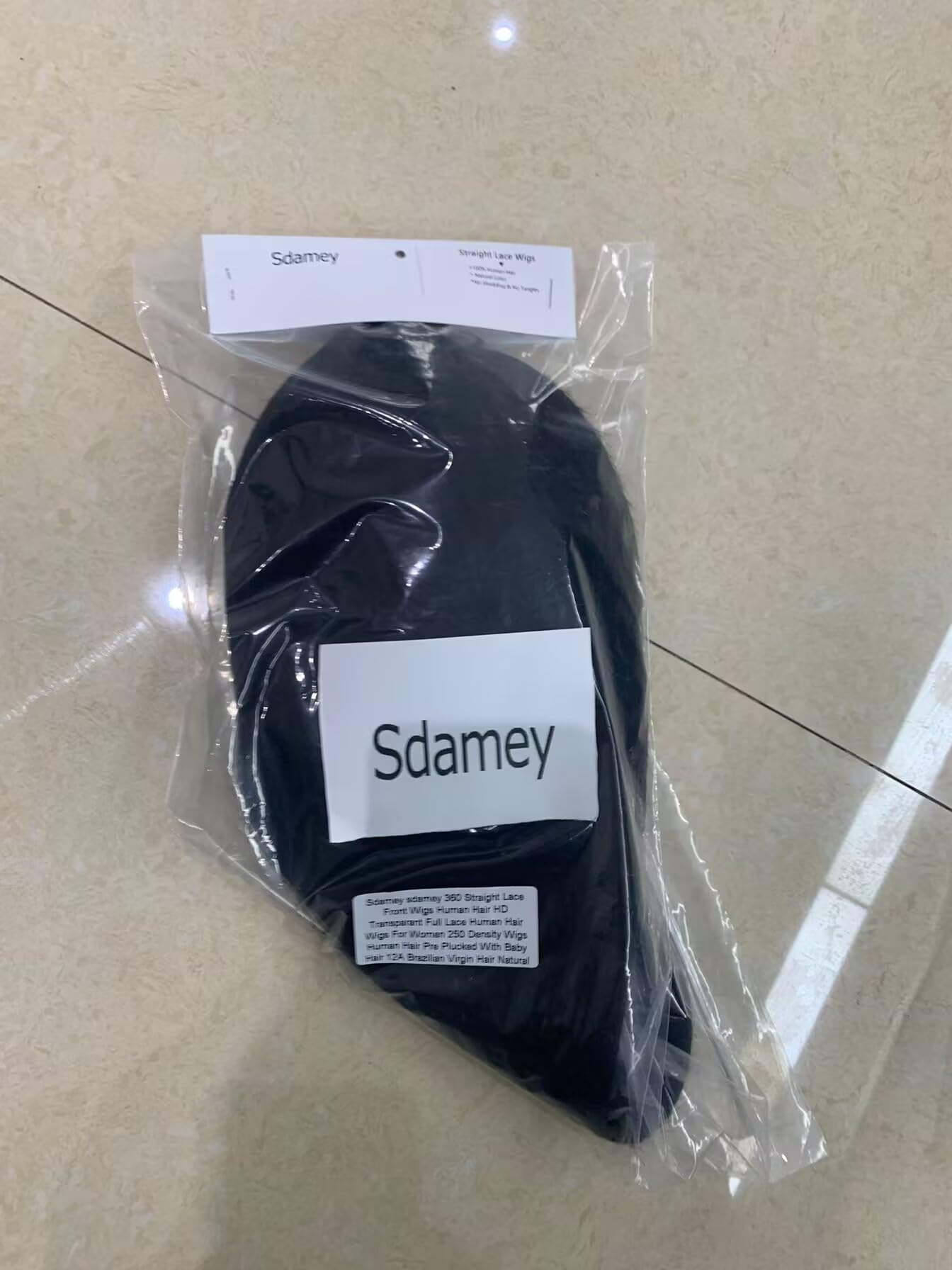sdamey 360 Straight Lace Front Wig - 100% Human Hair HD Transparent Full Lace Wig for Women | 200% Density, Pre-Plucked with Baby Hair | 12A Brazilian Virgin Hair, Natural Color (16 Inches) | Perfect for Daily Wear, Cosplay, and Special Occasions
