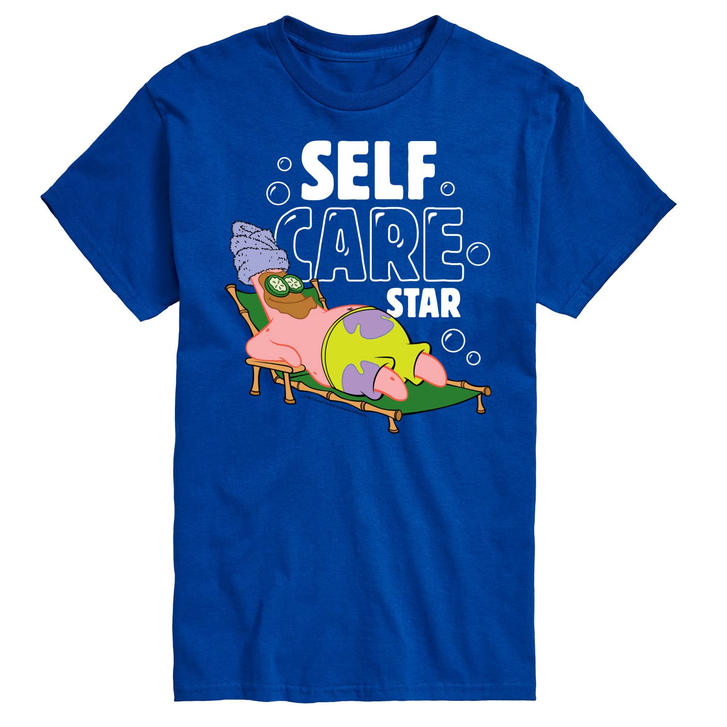 HYBRID APPAREL Spongebob Squarepants Self Care Star Men's Short Sleeve Graphic T-Shirt - Funny Cartoon Tee for Fans, Casual Wear & Gifts