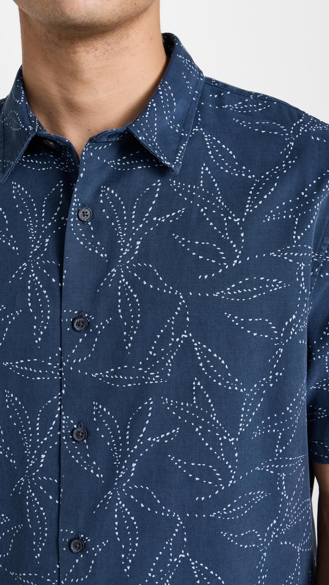 Vince Men's Dotted Leaf Button-Down Shirt | Stylish Casual & Business Wear | Perfect for Office, Date Night & Outdoor Events