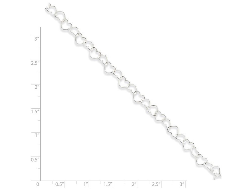 FJC Finejewelers 0.6mm Sterling Silver Heart Link Anklet Bracelet - Dainty Ankle Chain for Women, Perfect Gift for Valentine's Day, Anniversary or Everyday Wear