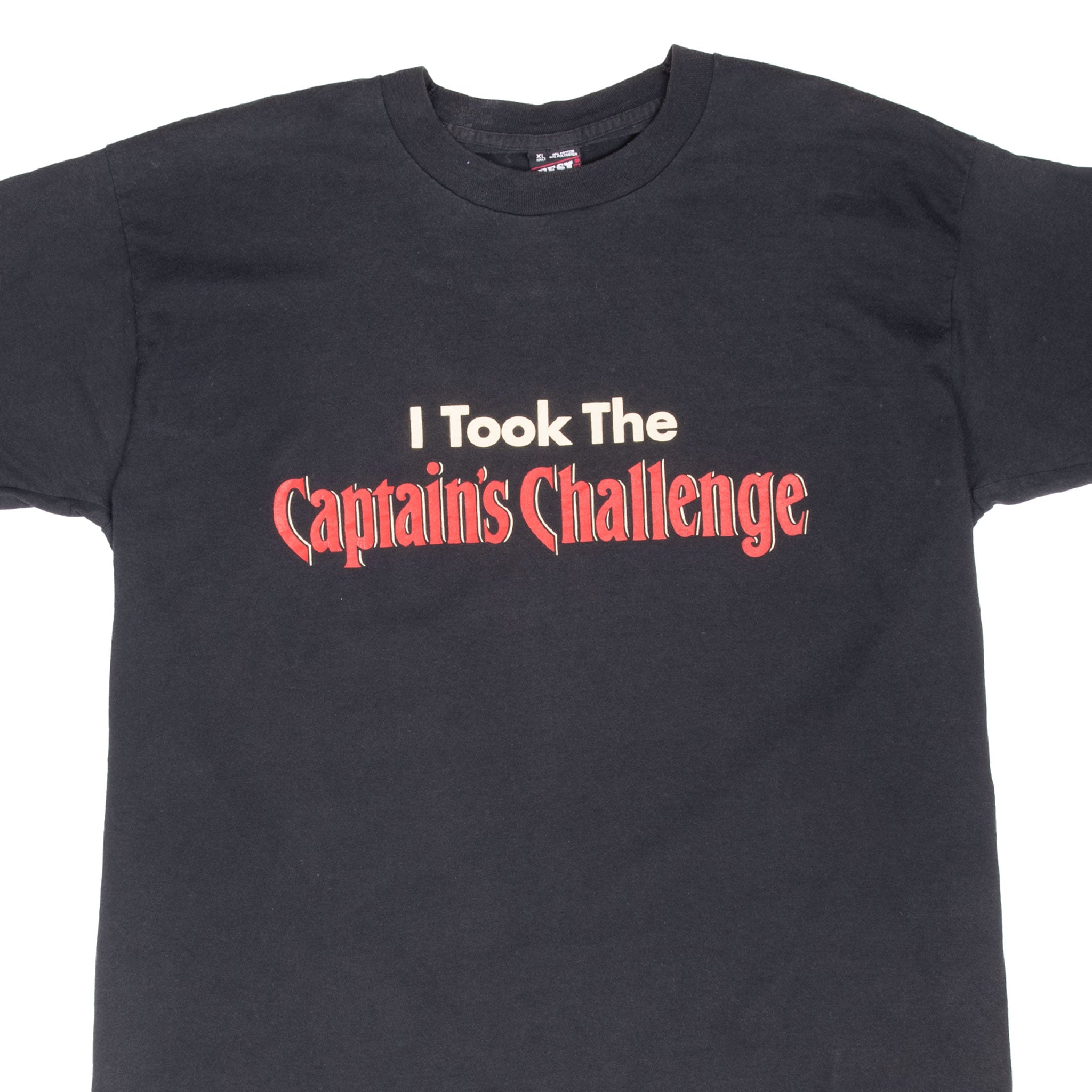 Vintage Captain Morgan Challenge T-Shirt 1990s XL - Made in USA - Retro Pirate Rum Lover Gift for Men & Women - Perfect for Halloween, Costume Parties & Themed Events