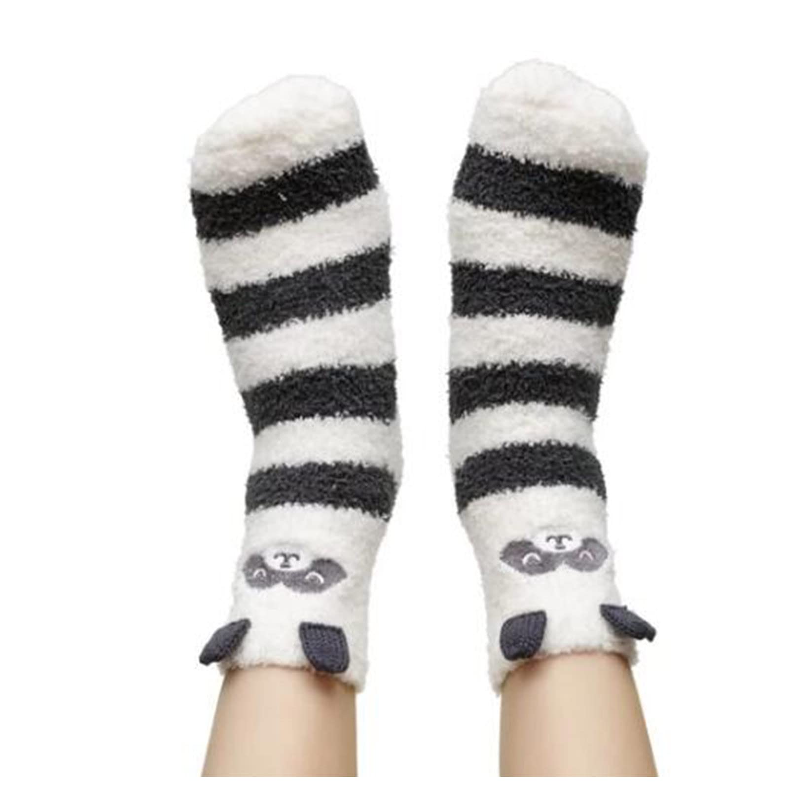 Cartoon Non-Slip Warm Slipper Socks for Women & Girls - Cozy Home Wear