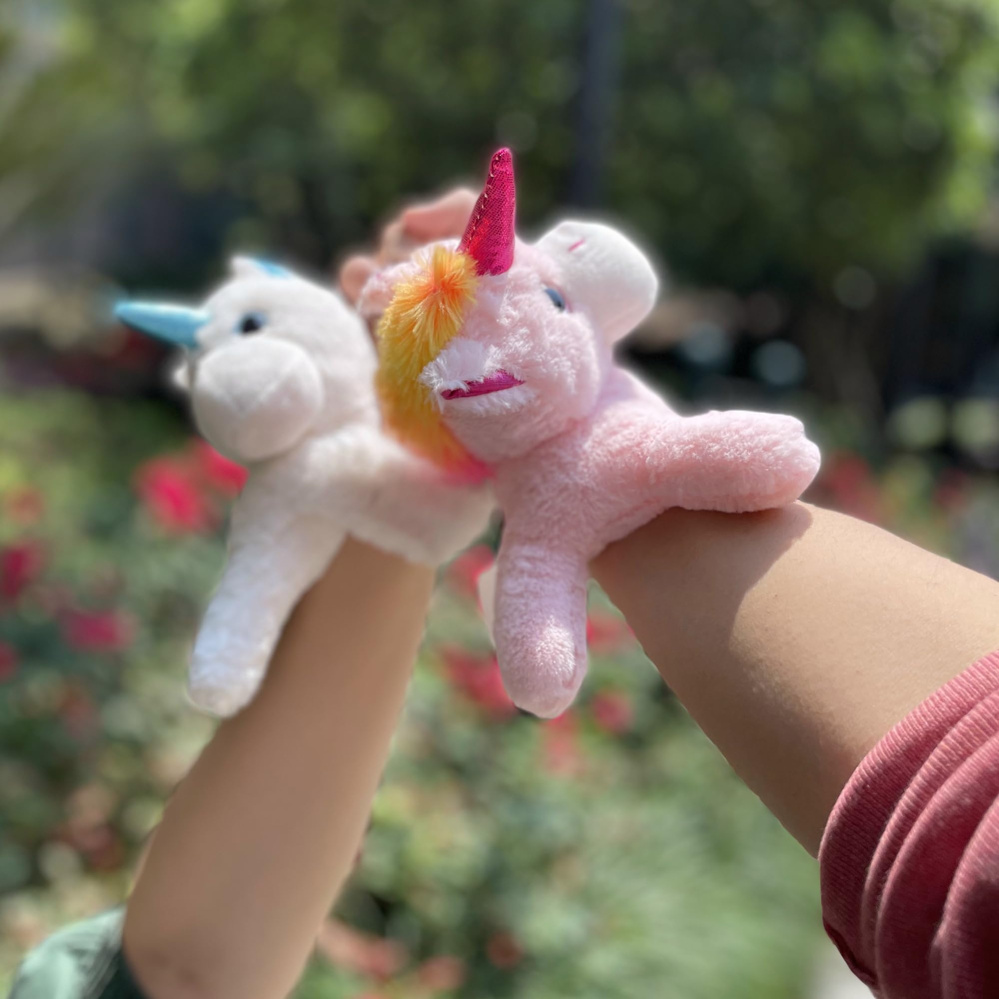 Unicorn Slap Bracelets - Soft Plush Stuffed Animal Wrist Hugger Toy for Kids, Teens & Toddlers - Cute Pink Huggable Gift (8.5 Inch) - Perfect for Bedtime, Stroller, School & Party Favors