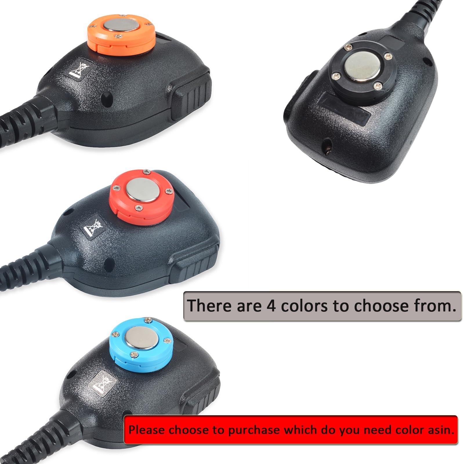 Magnetic Microphone Holder for CB/VHF/UHF Two-Way Radios - Compatible with Mobile Radio Microphones & Speakers - 2 Pack (Red) - Perfect for Truckers, Security Guards & Outdoor Communication