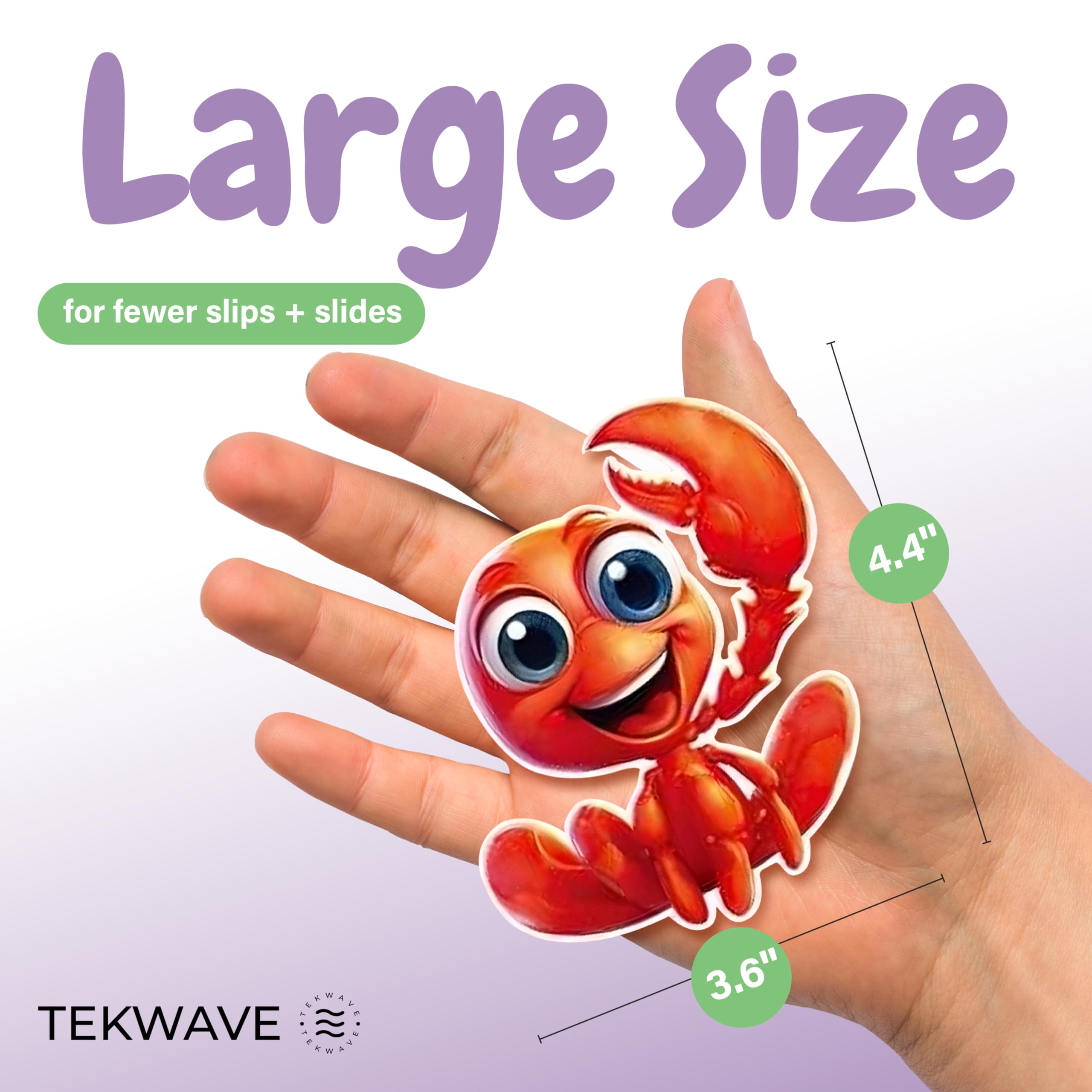 **TEKWAVE Non-Slip Bathtub Stickers for Kids & Toddlers - 20-Pack Anti-Slip Shower Decals with Adhesive Back & Scraper - Safe Bathroom Floor Stickers for Baby, Elderly & Pets - Perfect for Wet Showers, Tubs & Slippery Surfaces**