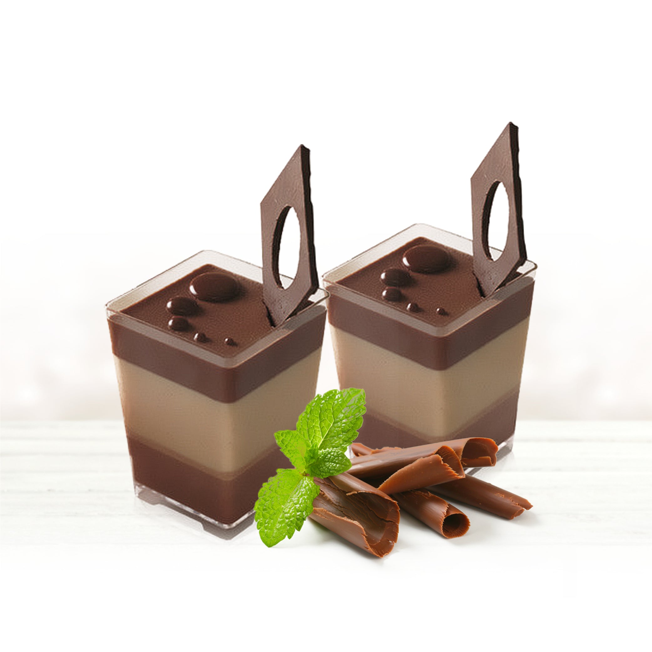 4 oz. Square Clear Plastic Dessert Cups - 10 Pack | Disposable Party Serving Containers for Ice Cream, Pudding, Jello & Candy | BPA-Free Mini Dessert Bowls for Events & Catering