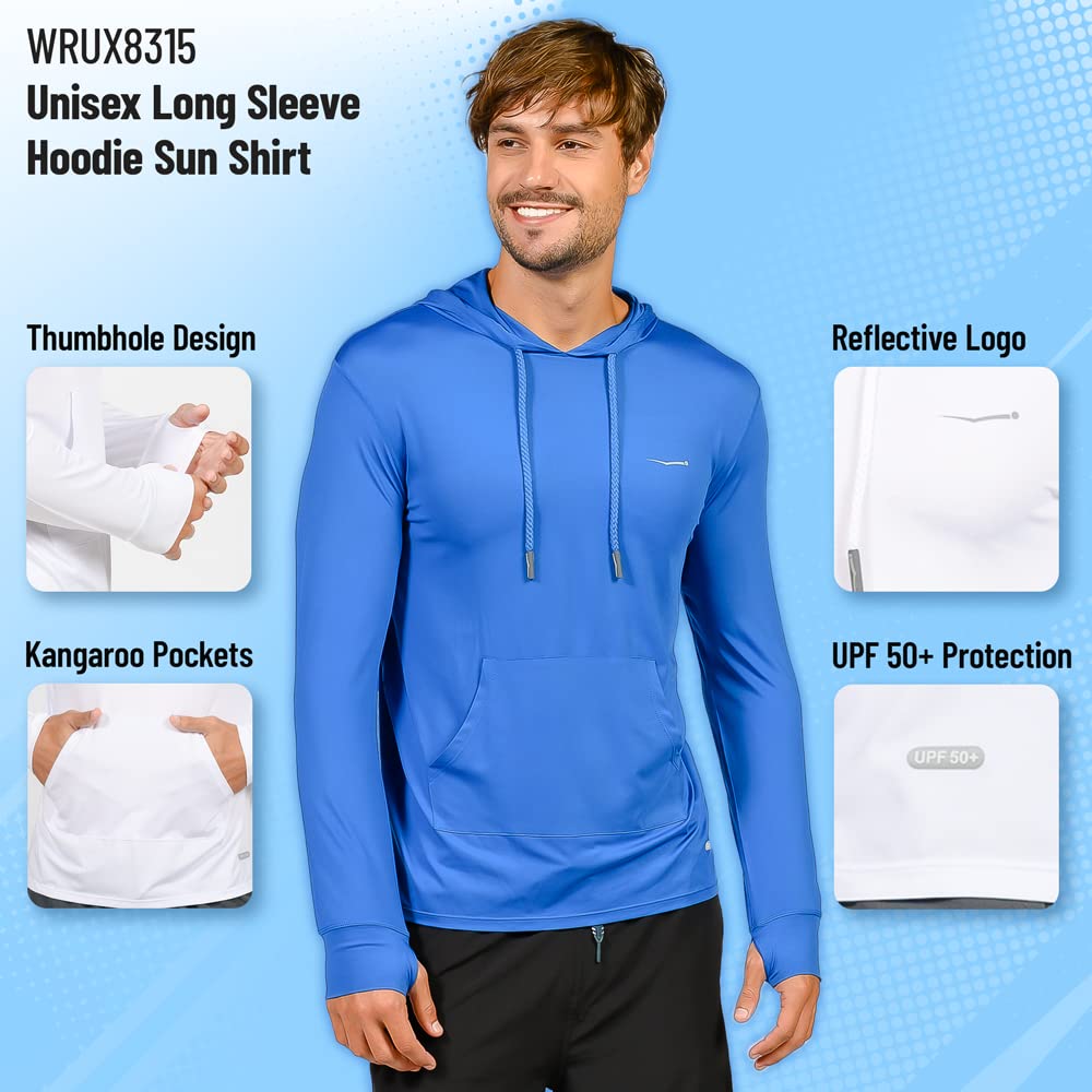Men's UV Protection Hoodie & Sun Shirt - Lightweight UPF 50+ Sunblock Clothing for Swimming, Beach & Outdoor Activities | Unisex Water Sports Apparel
