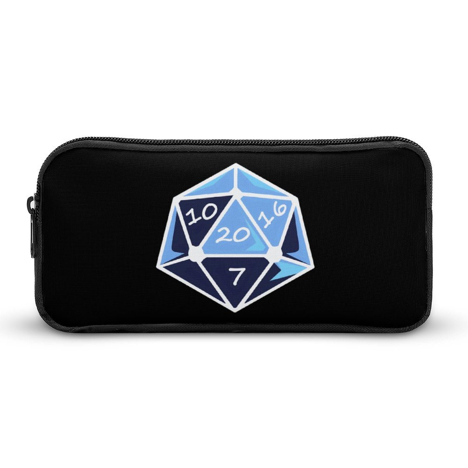 D20 Dice Pencil Case - Large Capacity Zippered Pen Pouch & Stationery Organizer for School, Office, Gaming Accessories Storage
