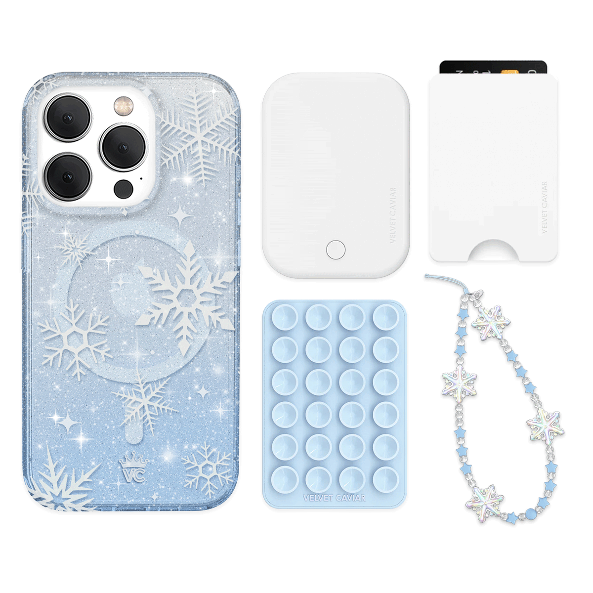 Snow Angel Glitter iPhone Case with Wallet - Stylish Protective Cover for iPhone 13/14/15 - Perfect for Everyday Use, Travel, and Gifts