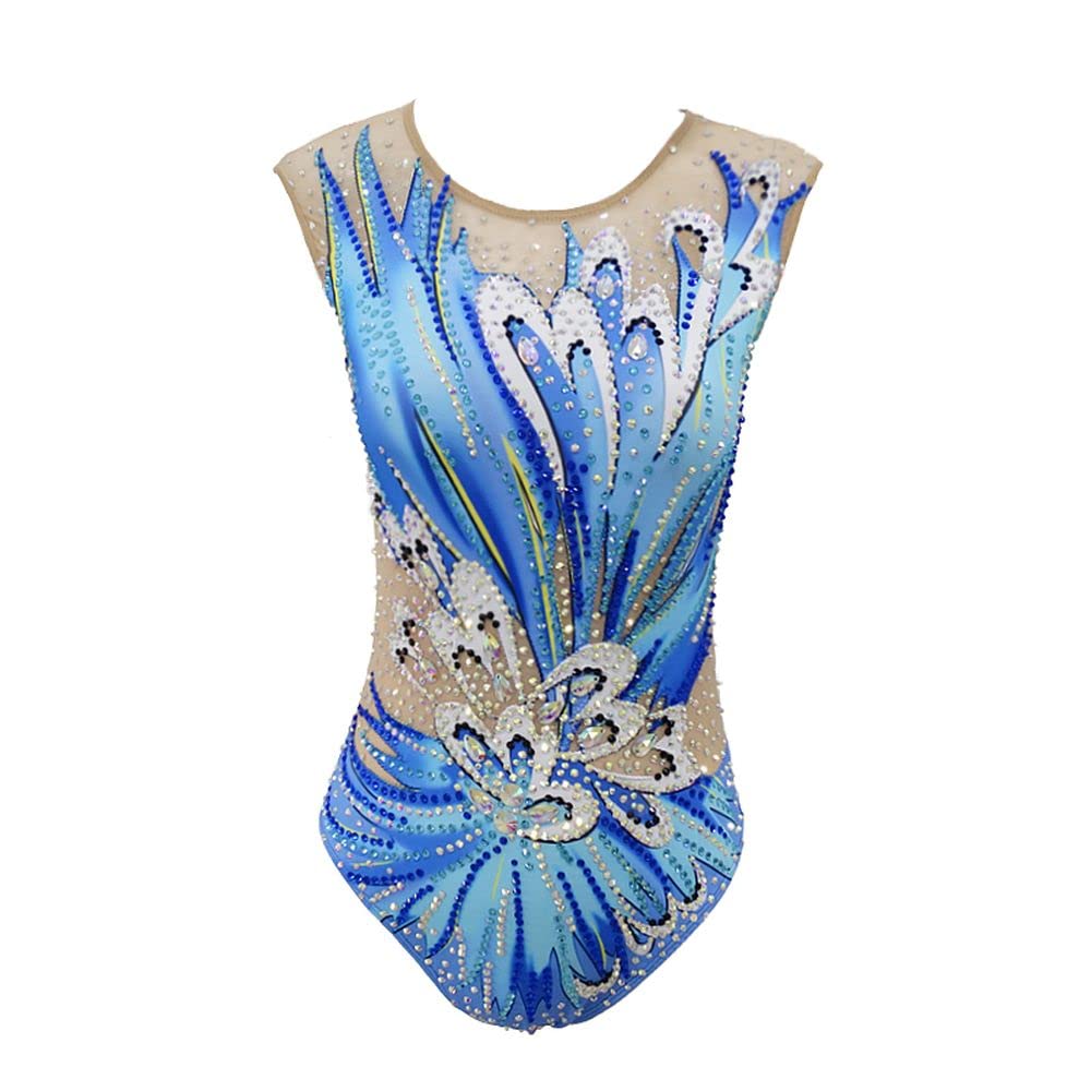 LIUHUO Girls Synchronized Swimming Suits - Women's Competitive Dance Leotards - Handmade Performance Swimwear for Water Ballet & Team Routines