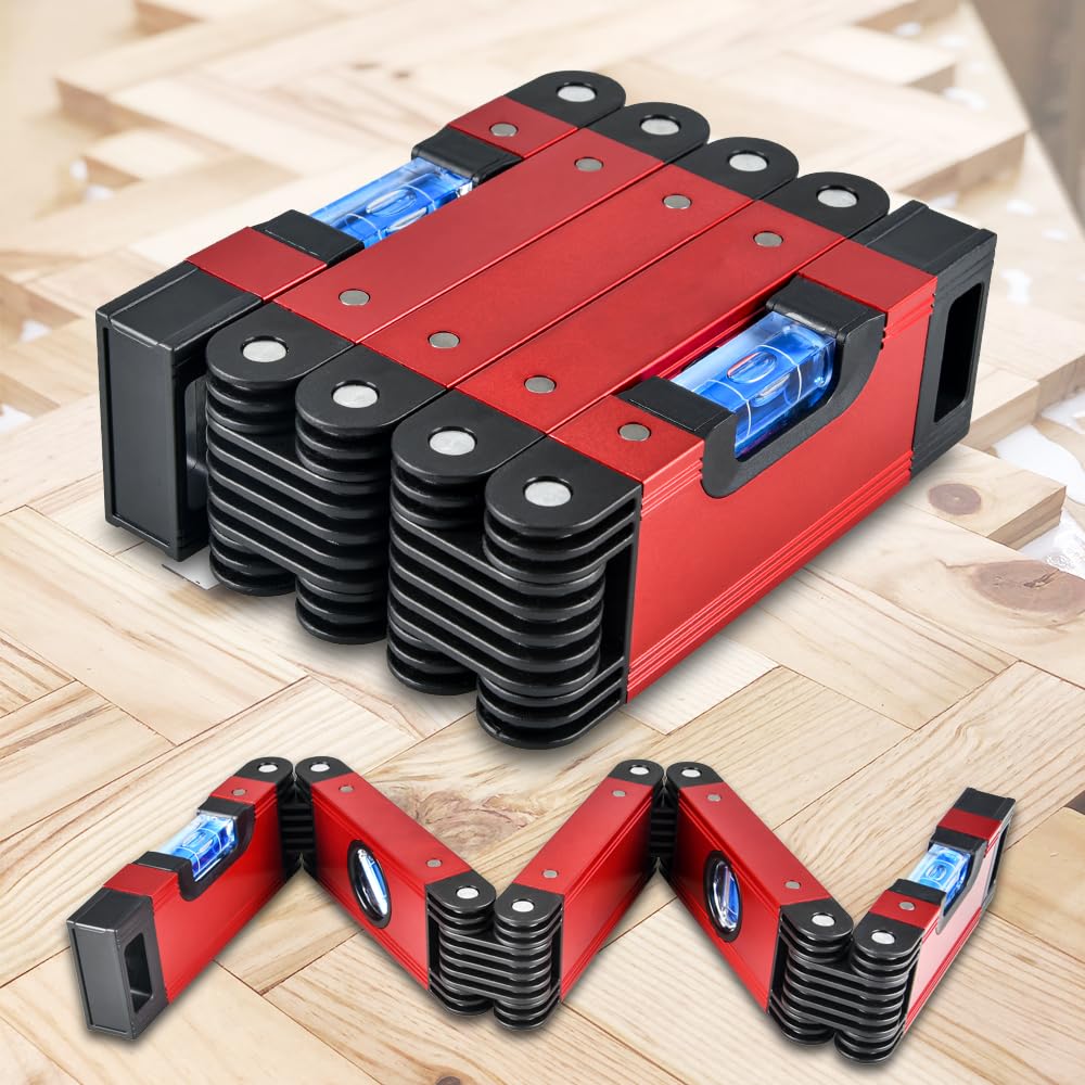 **EWK-RLALR 28 Inch Aluminum Alloy Level Tool - Foldable, Multi-Function, 4 Bubble Vials, Precise Measuring for Carpentry & Woodworking - Perfect for DIY Projects, Home Renovation & Construction**