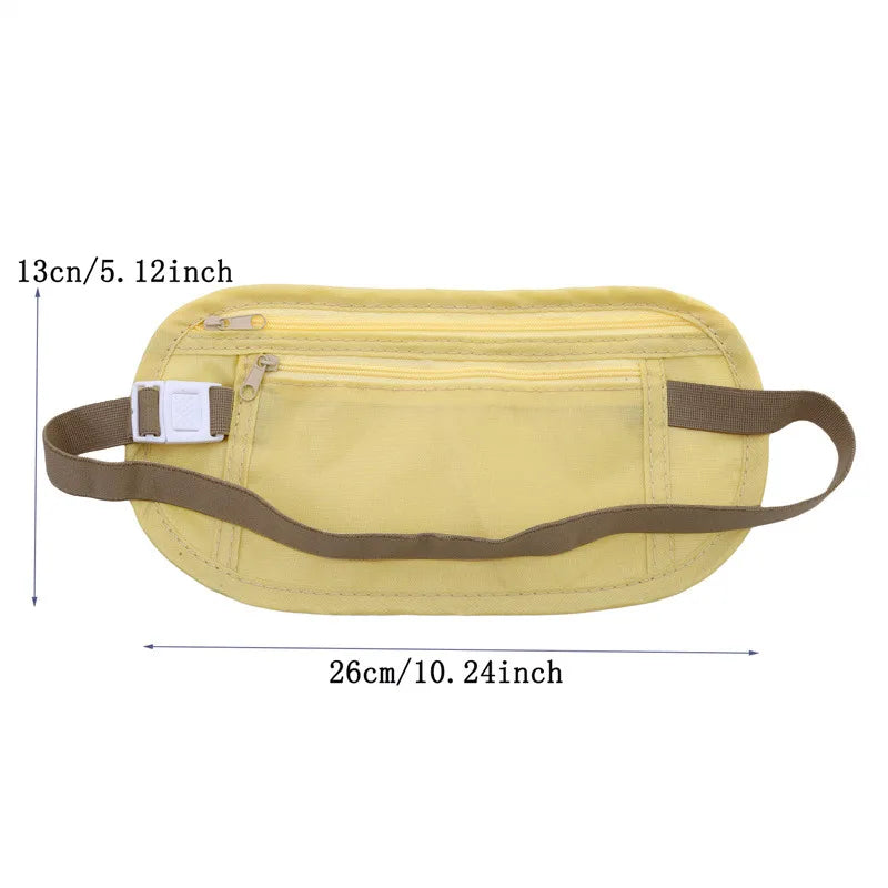 Sport Running Waist Bag - Invisible Travel Waist Pack with Hidden Security Wallet for Passport & Money - Perfect for Jogging, Hiking & Air Travel