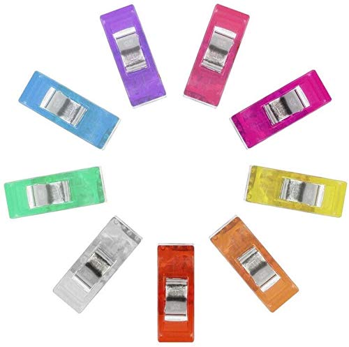 Foknya 50Pcs Multicolor Sewing Clips - All Purpose Crafting Clamps for Sewing, Quilting, Crochet, Knitting, Fabric & Paper Projects - Perfect for DIY, Scrapbooking & Handmade Gifts
